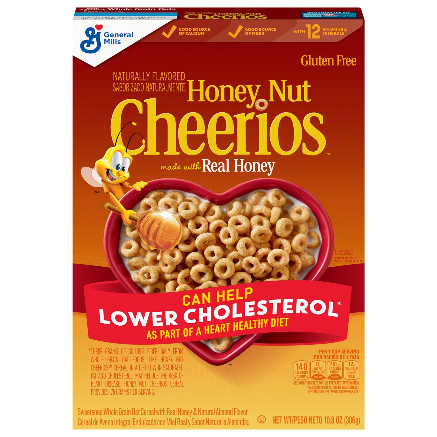 Honey Nut Cheerios Cereal, Limited Edition Happy Heart Shapes, Heart Healthy Cereal With Whole Grain Oats, 10.8 oz