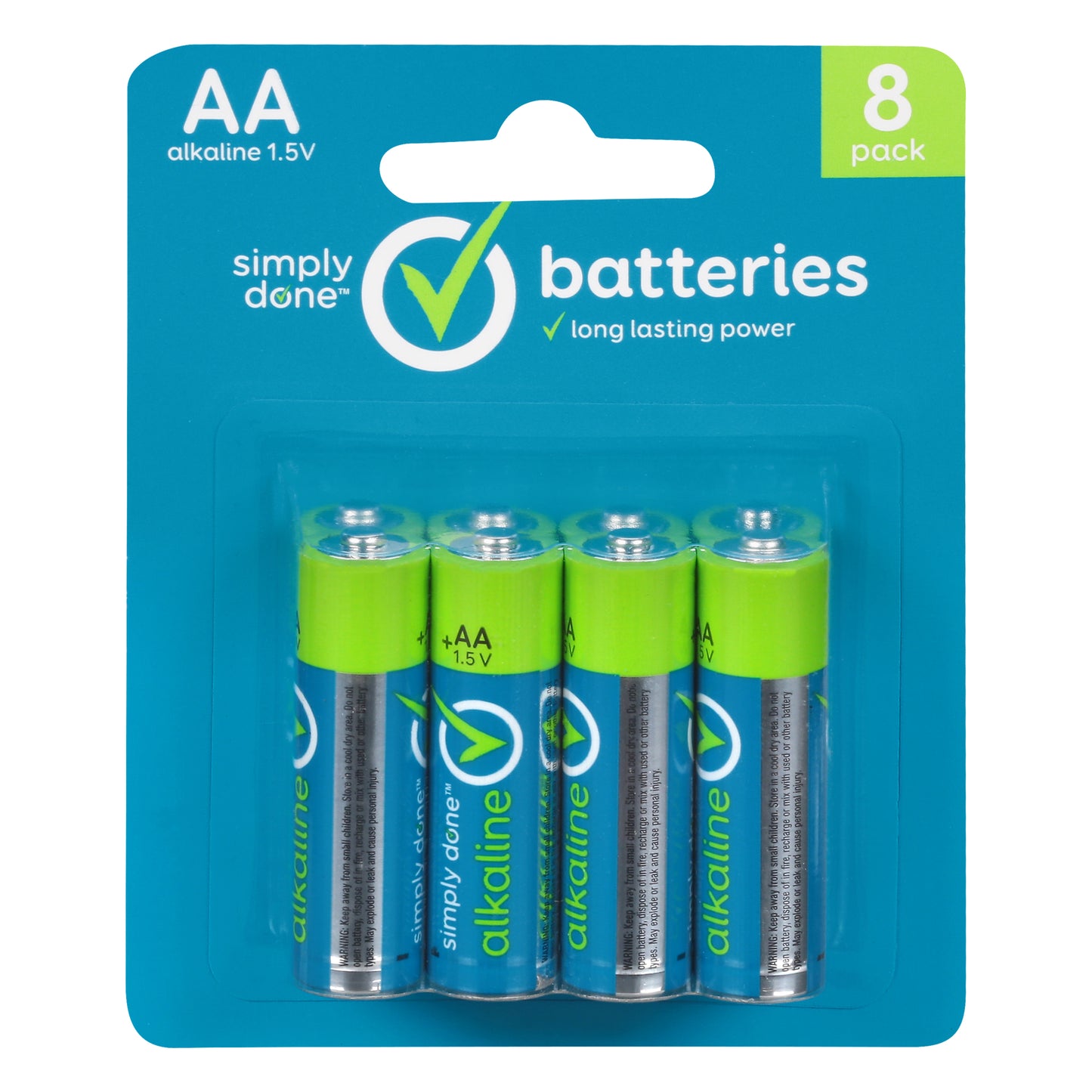 Simply Done 8 Pack AA Alkaline Batteries 8 ea