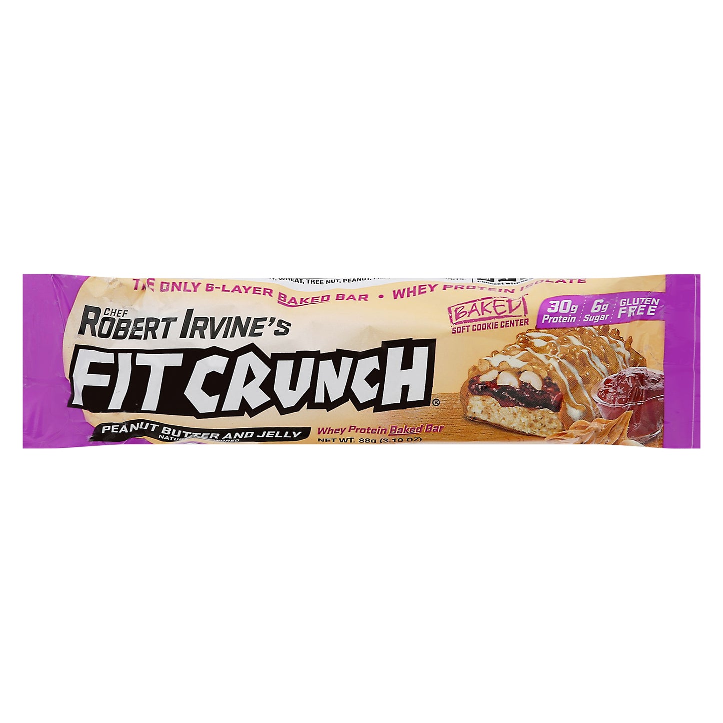 Fit Crunch Peanut Butter and Jelly Whey Protein Baked Bar 3.10 oz