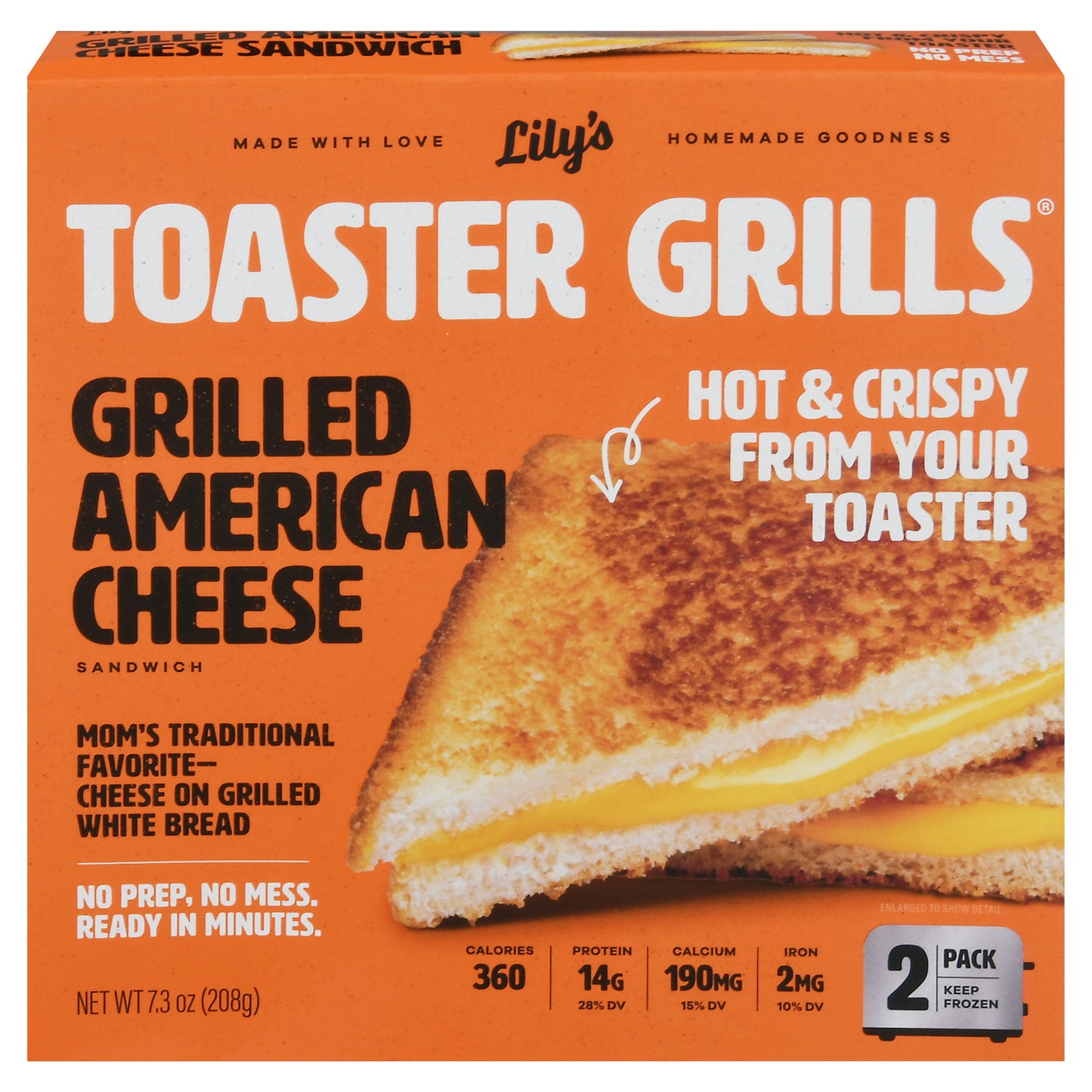 Lily's Toaster Grills Grilled American Cheese Sandwich 2 ea