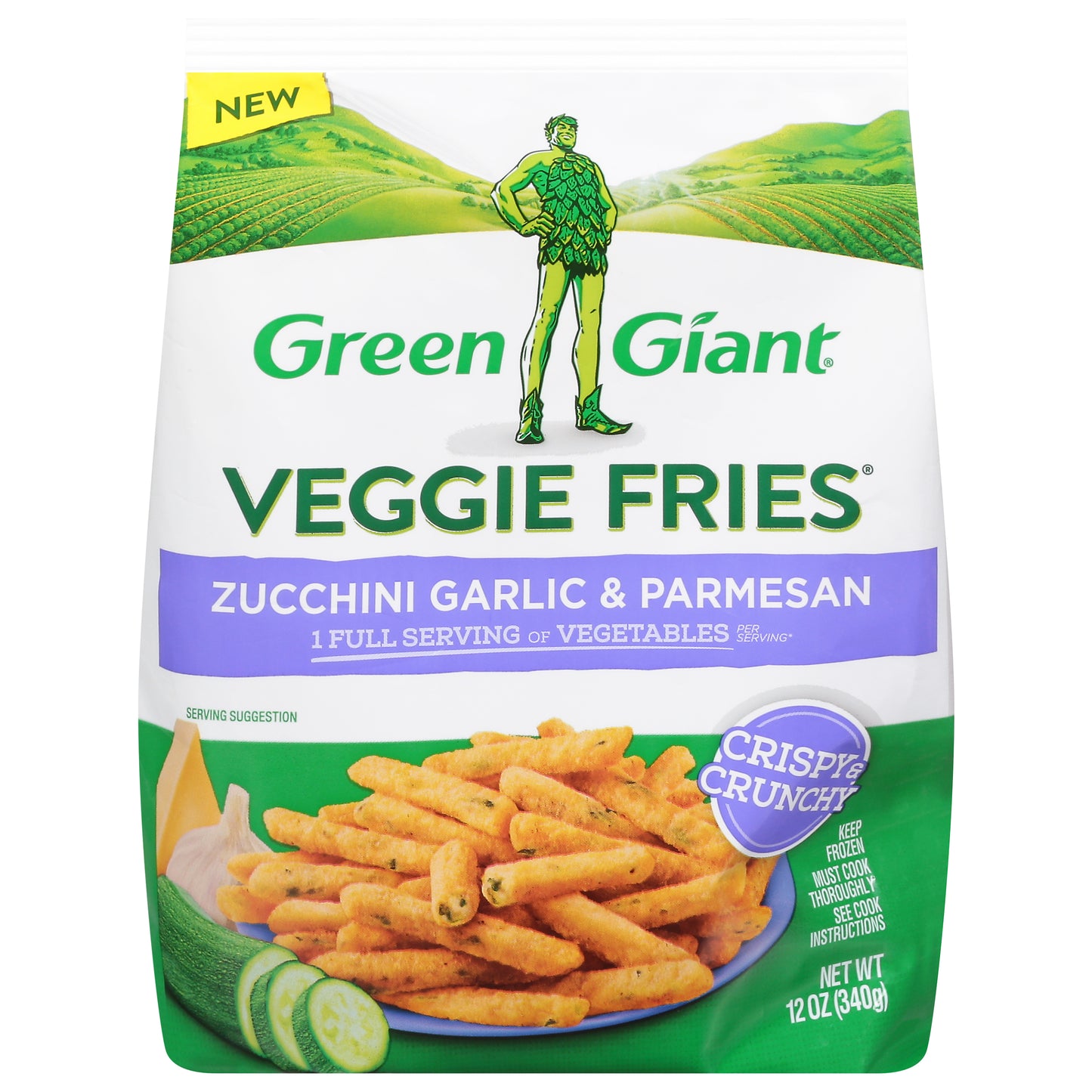Green Giant Veggie Fries Zucchini Garlic & Parmesan, Frozen Side Dish, 12 oz