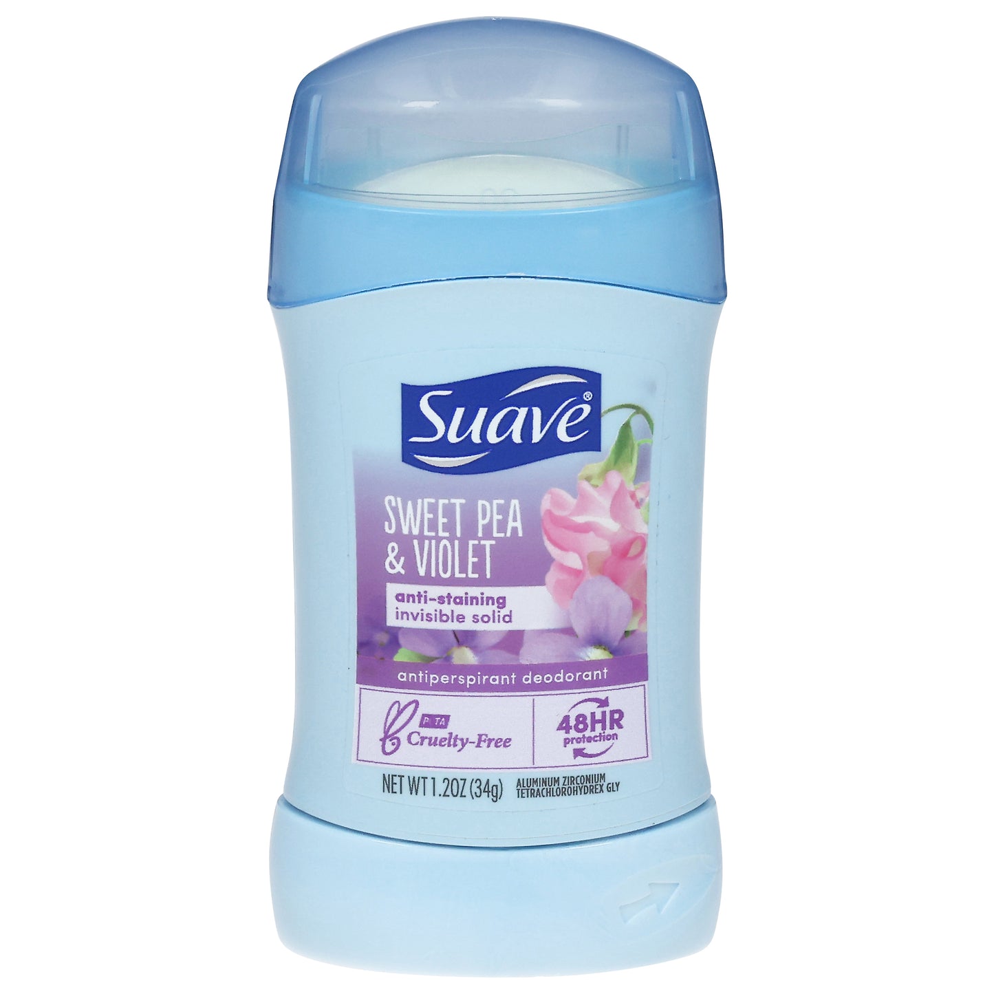 Suave Anti-Staining Invisible Solid Sweet Pea & Violet Antiperspirant Deodorant 1.2 oz