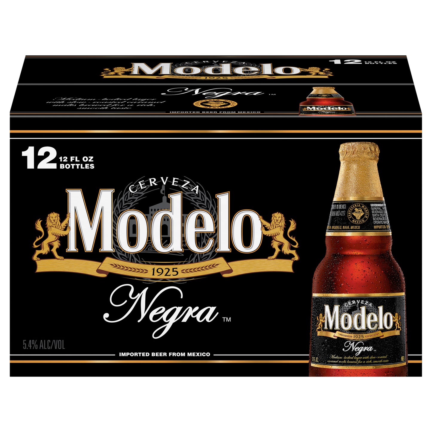Modelo Negra Mexican Amber Lager Beer, 12 pk 12 fl oz Bottles, 5.4% ABV