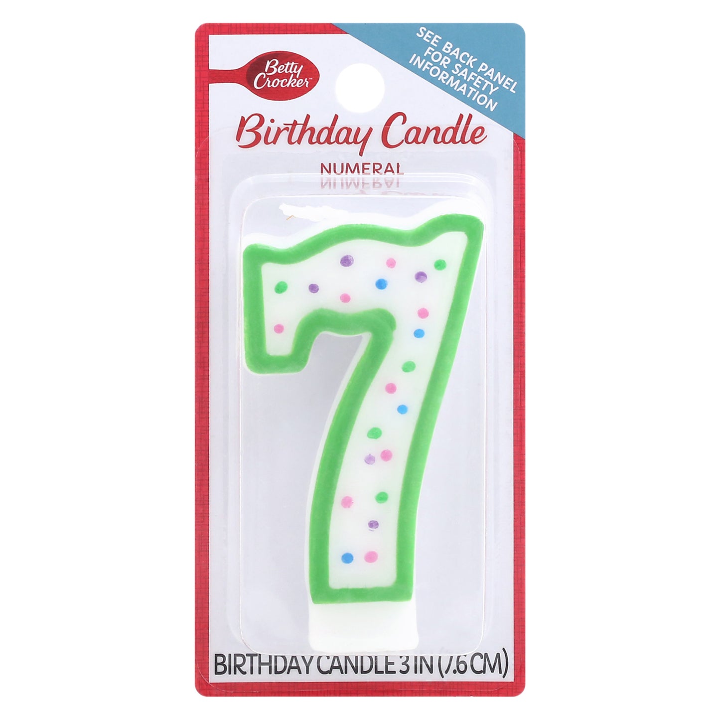 Betty Crocker 3 Inch Numeral 7 Birthday Candle 1 ea