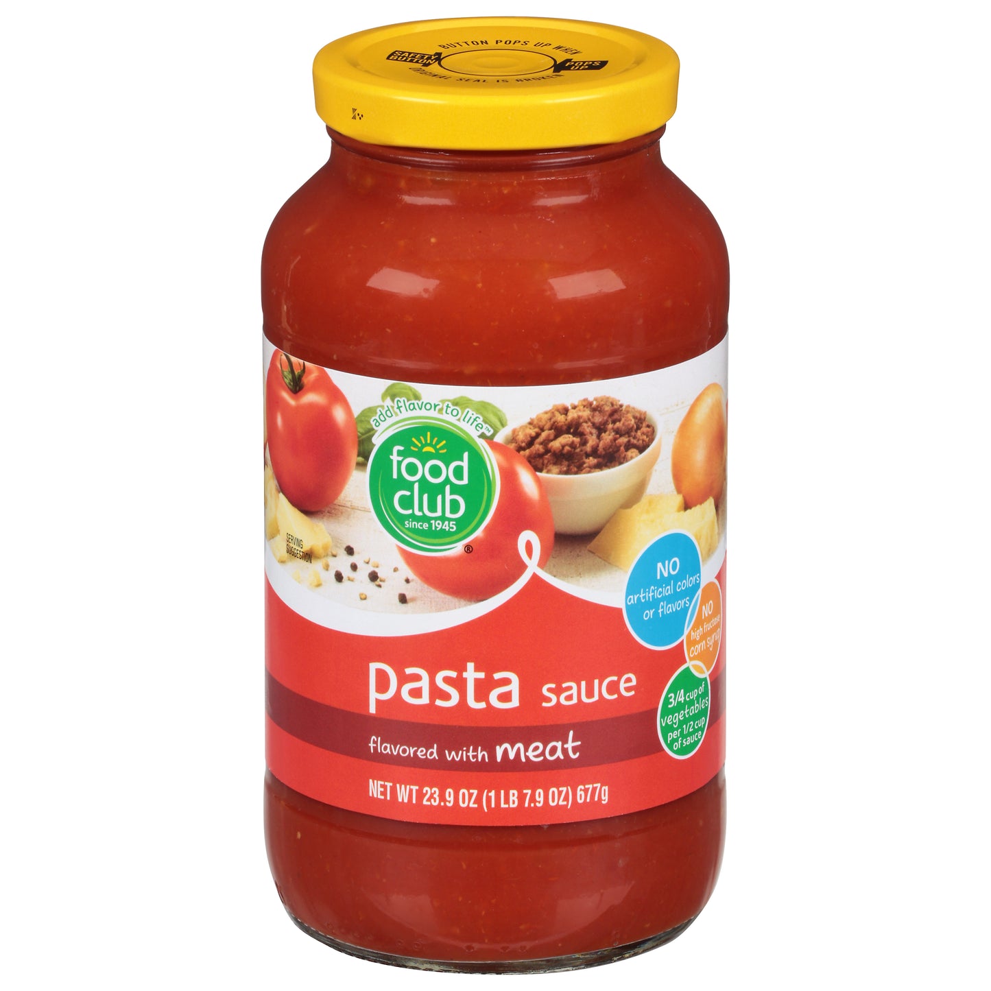 Food Club Pasta Sauce Flavored with Meat 23.9 oz