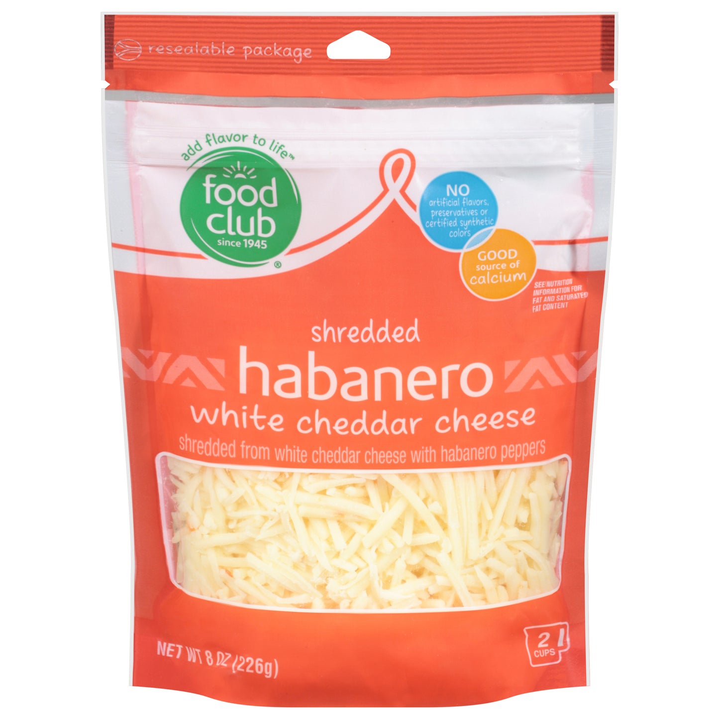 Food Club Habanero Shredded Cheese 8 oz
