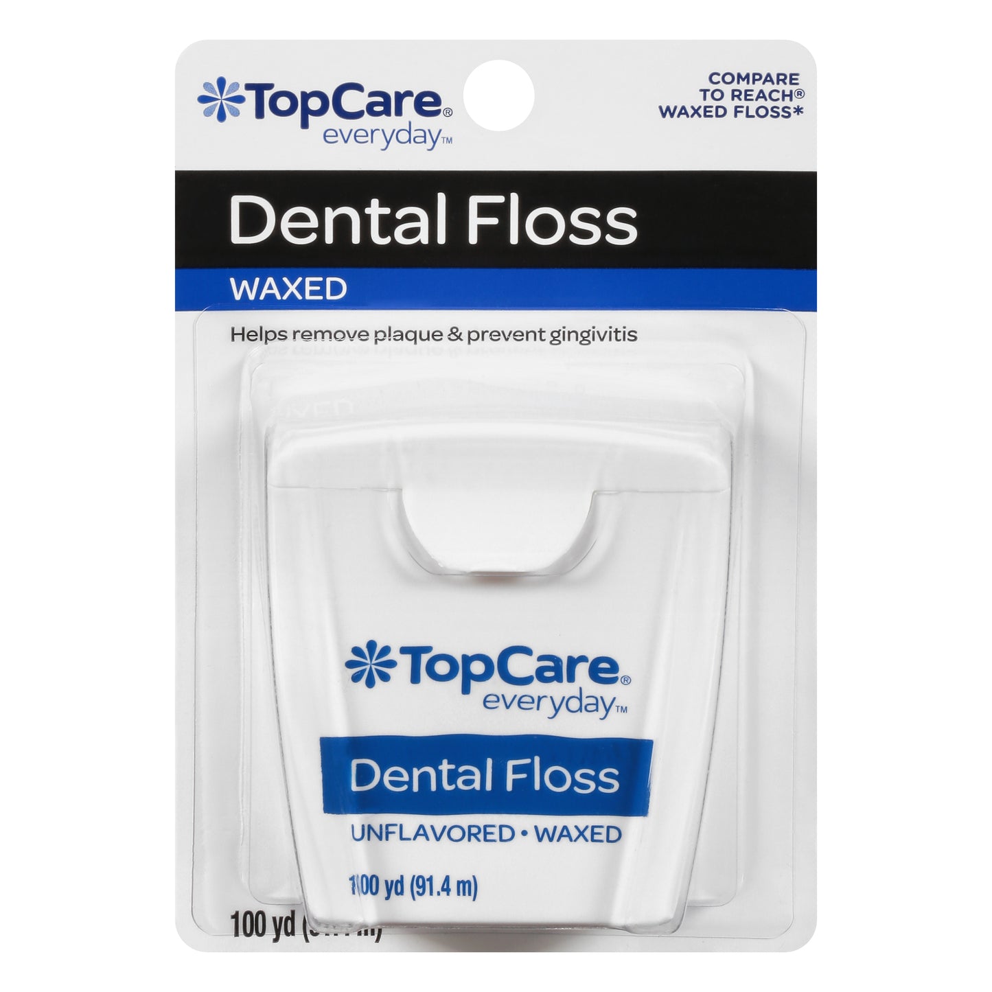 TopCare Everyday Waxed Unflavored Dental Floss 1 ea