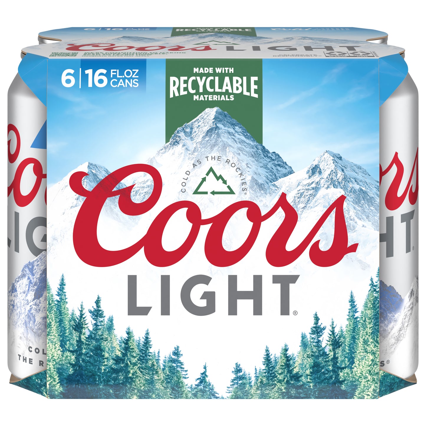 Coors Light Beer 6 - 16 fl oz Cans