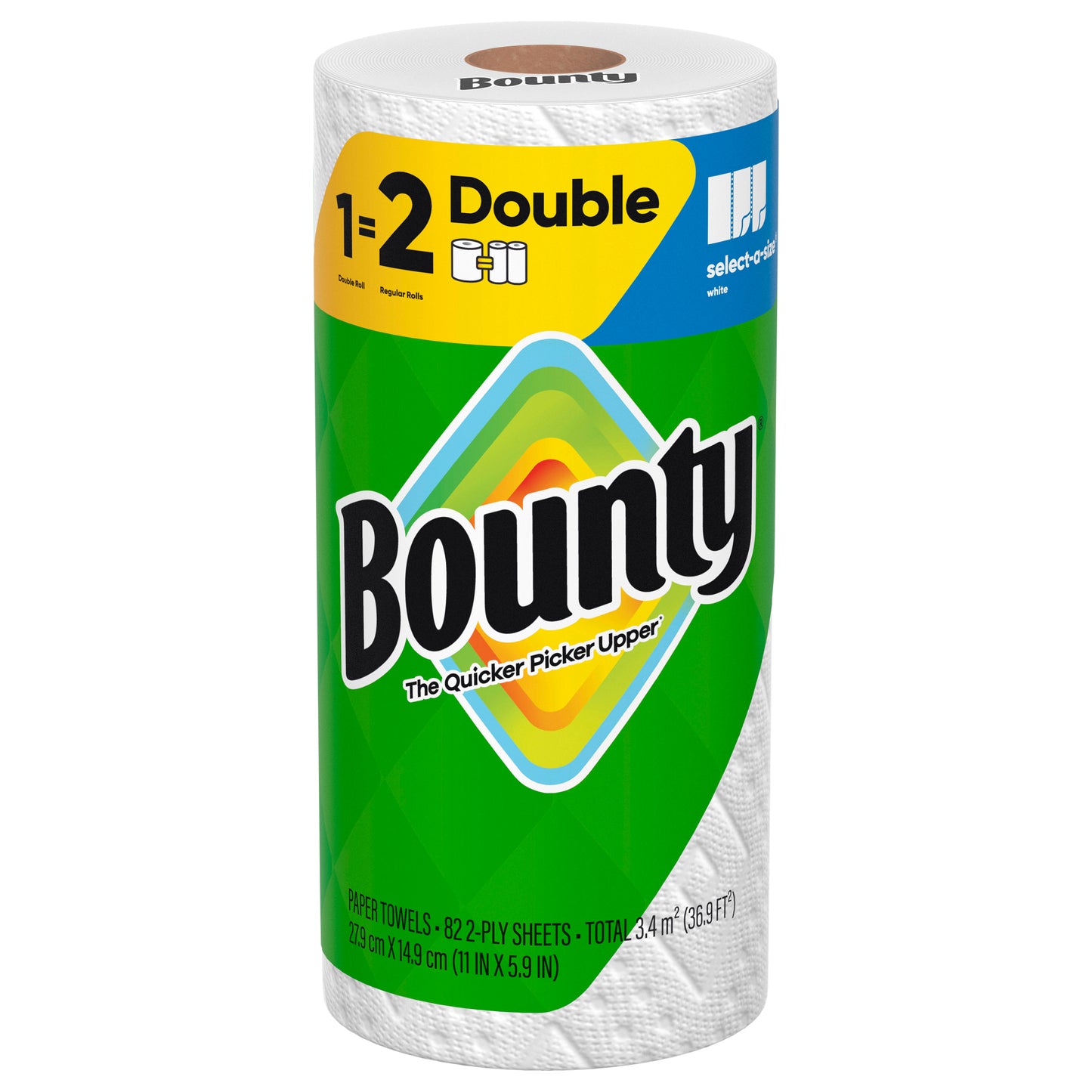 Bounty Paper Towels Select-A-Size White, 1 Double Roll, 82 Sheets Per Roll