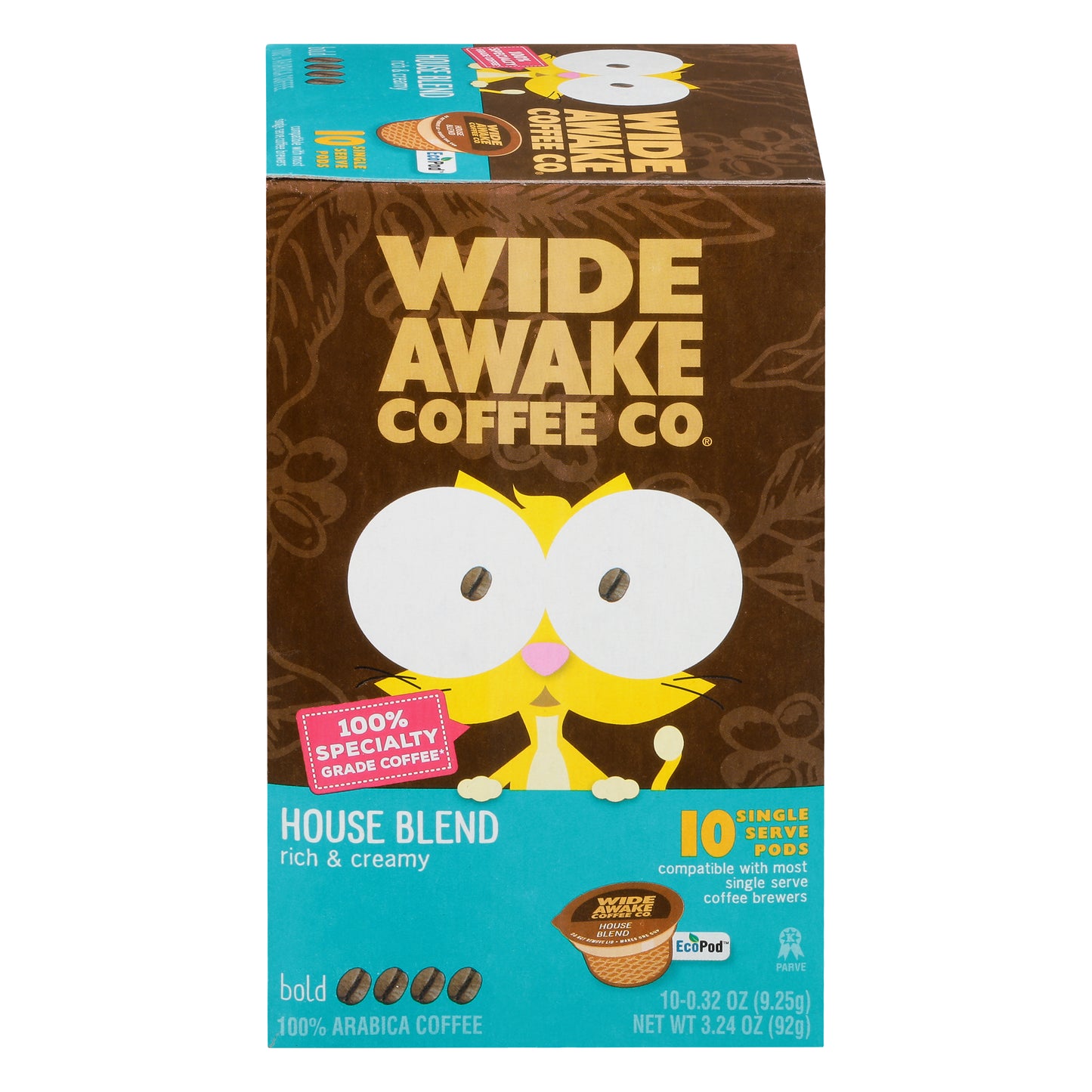 Wide Awake Coffee Co. Single Serve Pods Bold House Blend Coffee 10 0.32 oz 10 ea Box