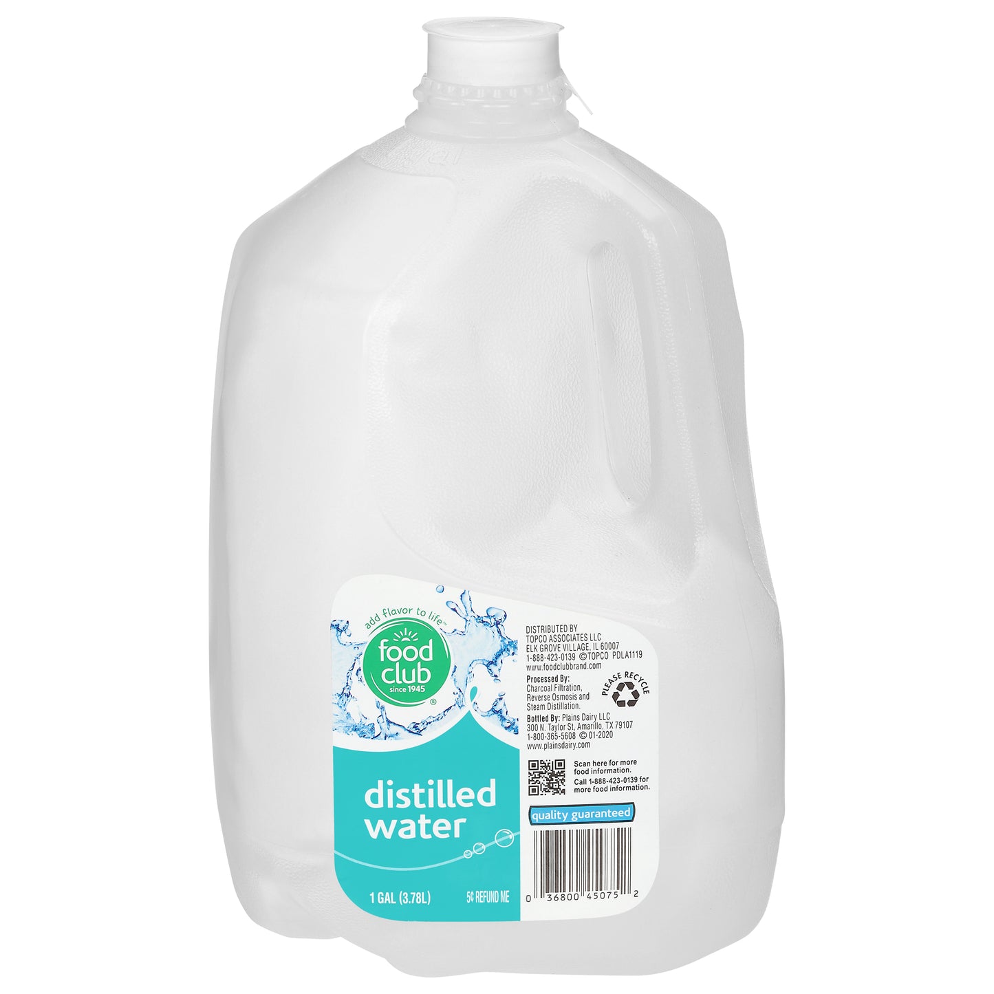 Food Club Distilled Water 1 gal