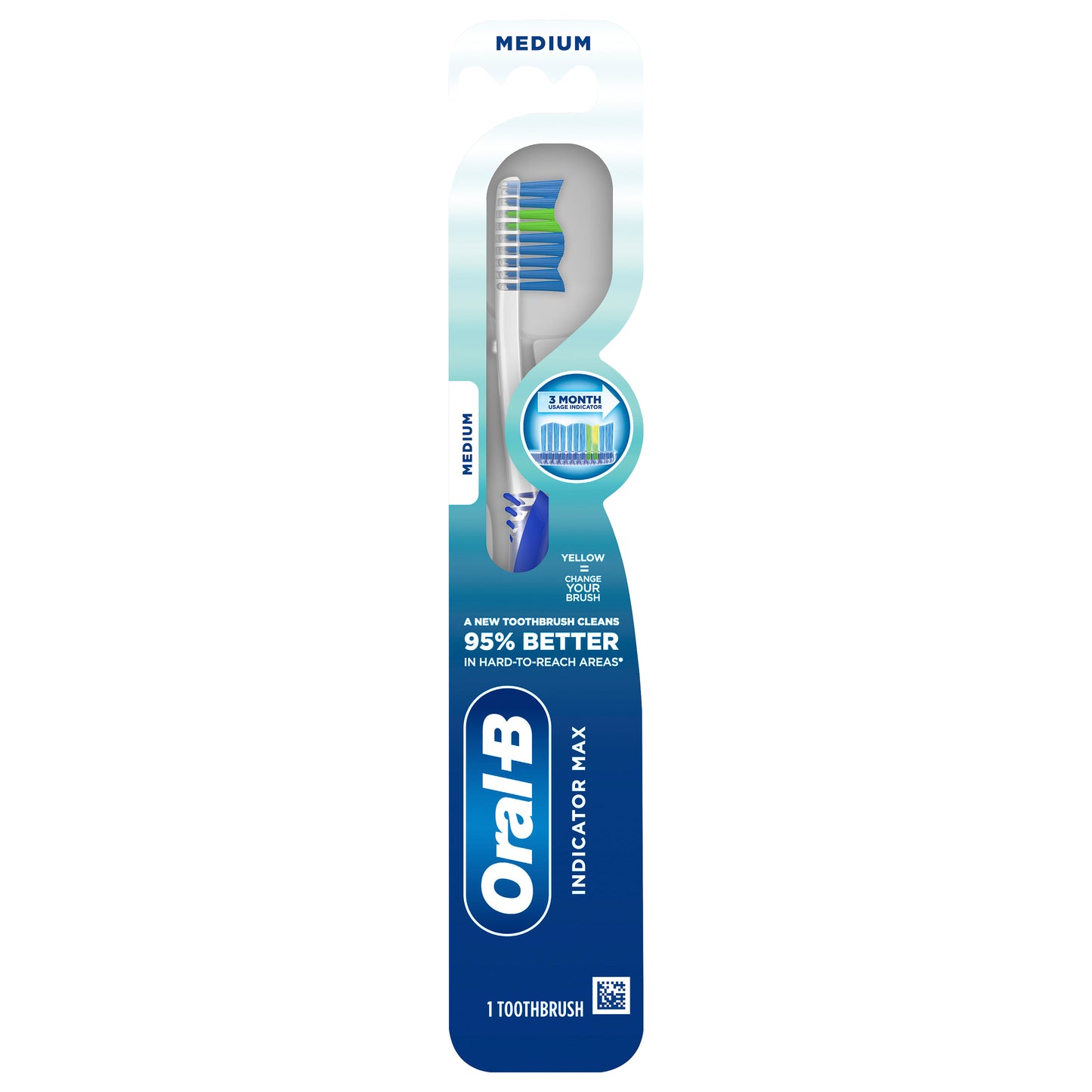Oral-B Indicator Max Toothbrush, Indicator Bristles, Medium, 1 Count