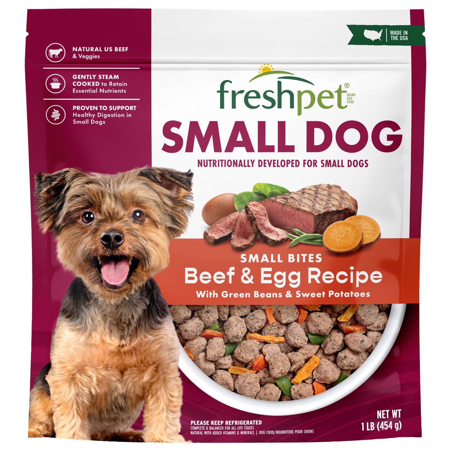 Freshpet Select Small Dog Bite-Size Beef & Egg Recipe Dog Food 1 lb