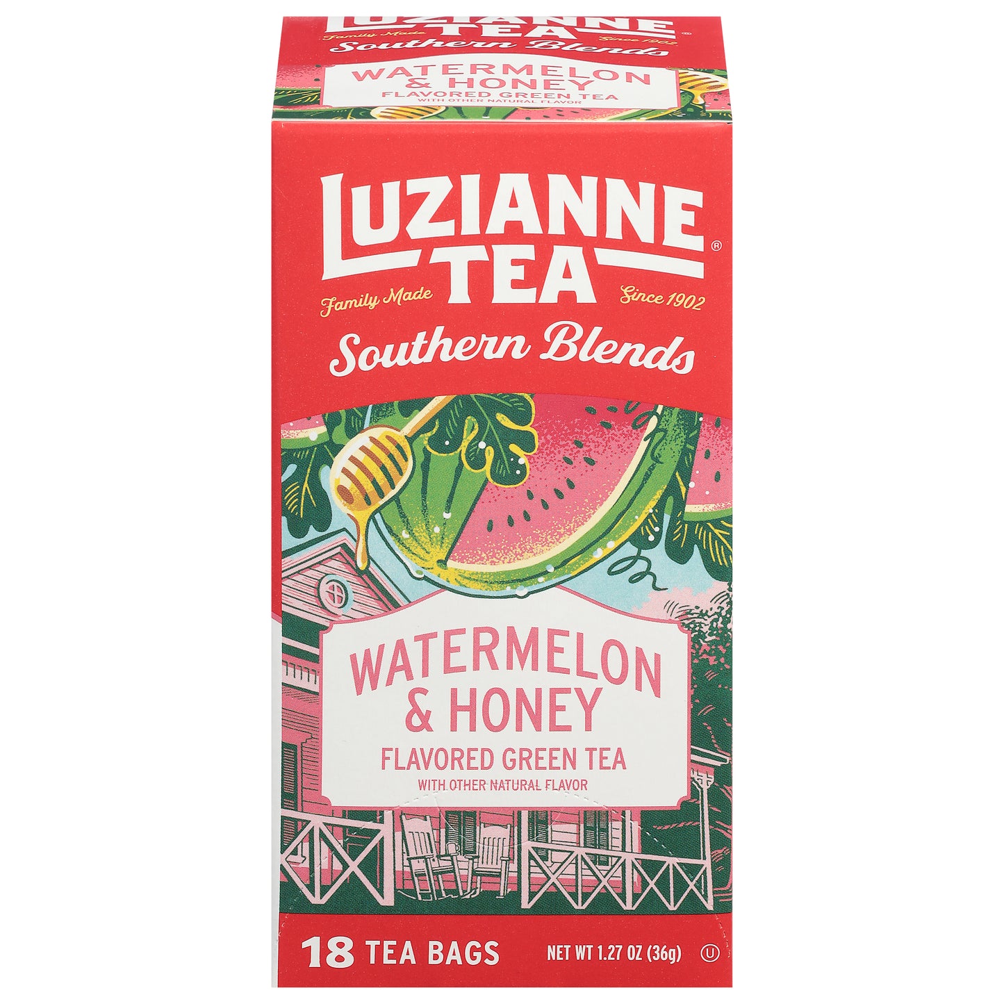 Luzianne Southern Blends Watermelon & Honey Green Tea 18 Bags
