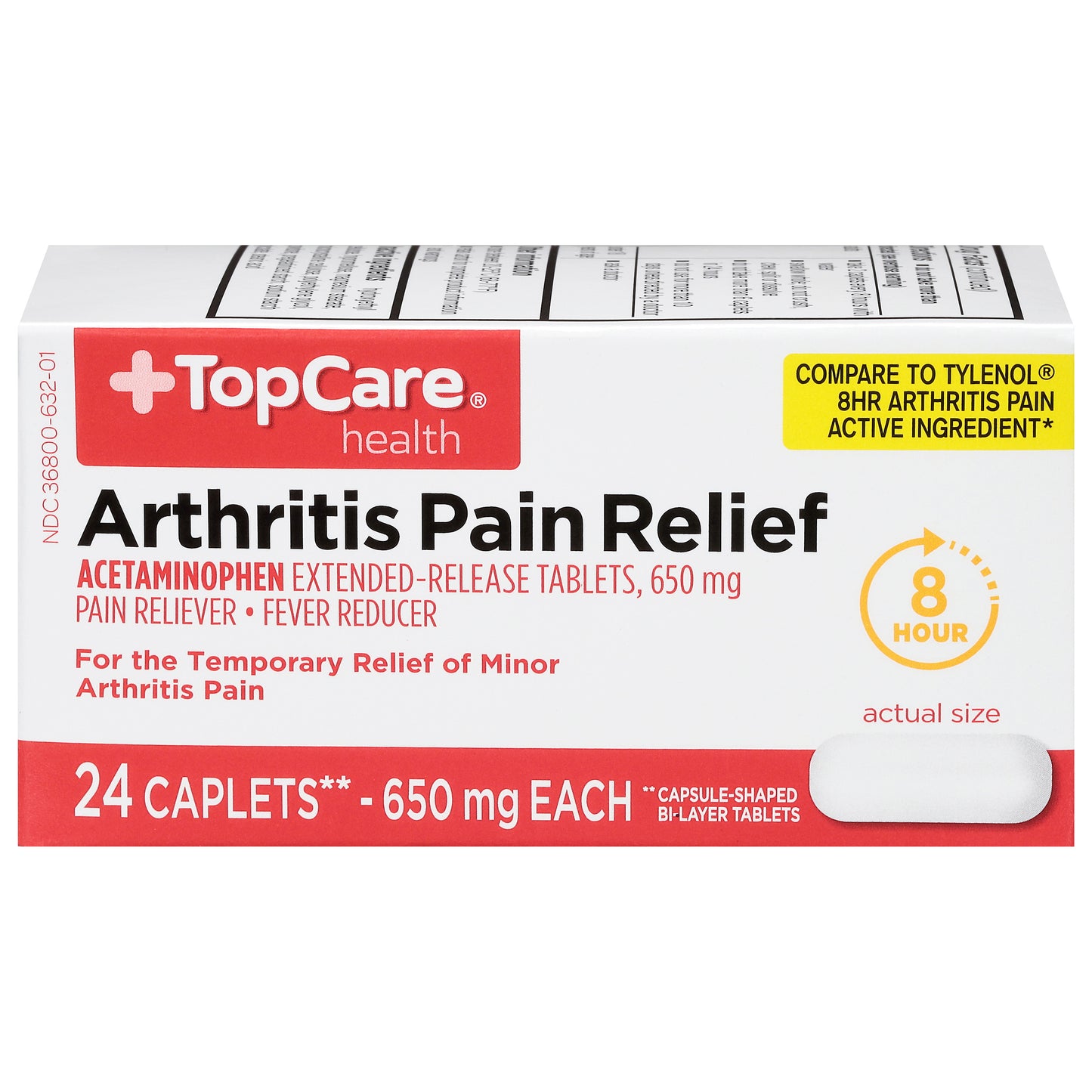 TopCare Health 650 mg Arthritis Pain Relief 24 Caplets