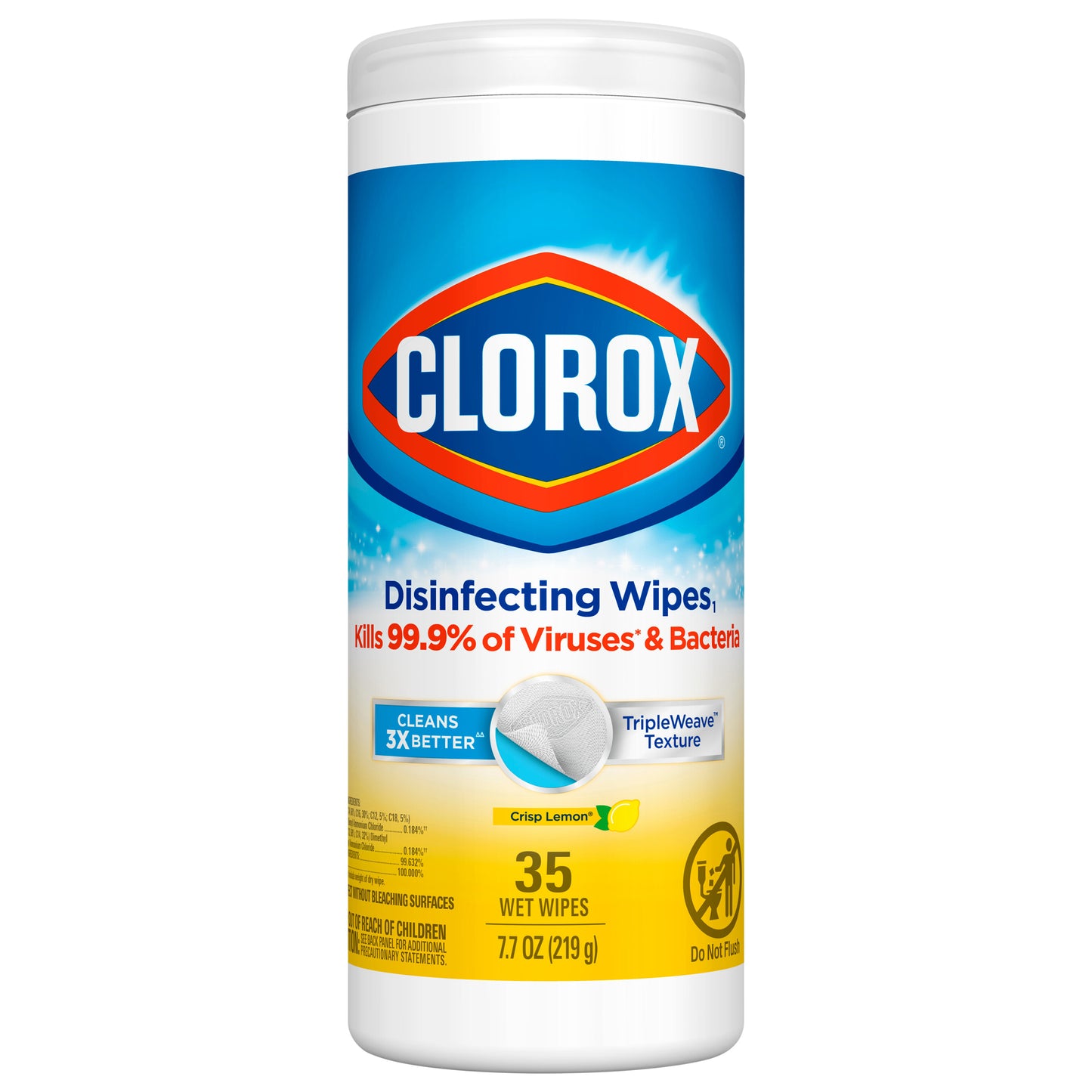 Clorox Disinfecting Bleach Free Crisp Lemon Cleaning Wipes