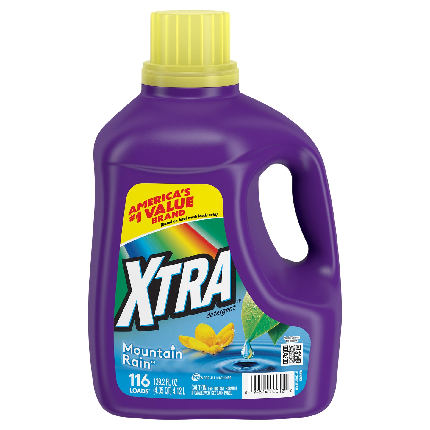 XTRA Mountain Rain, 116 Loads Liquid Laundry Detergent, 139.2 Fl oz