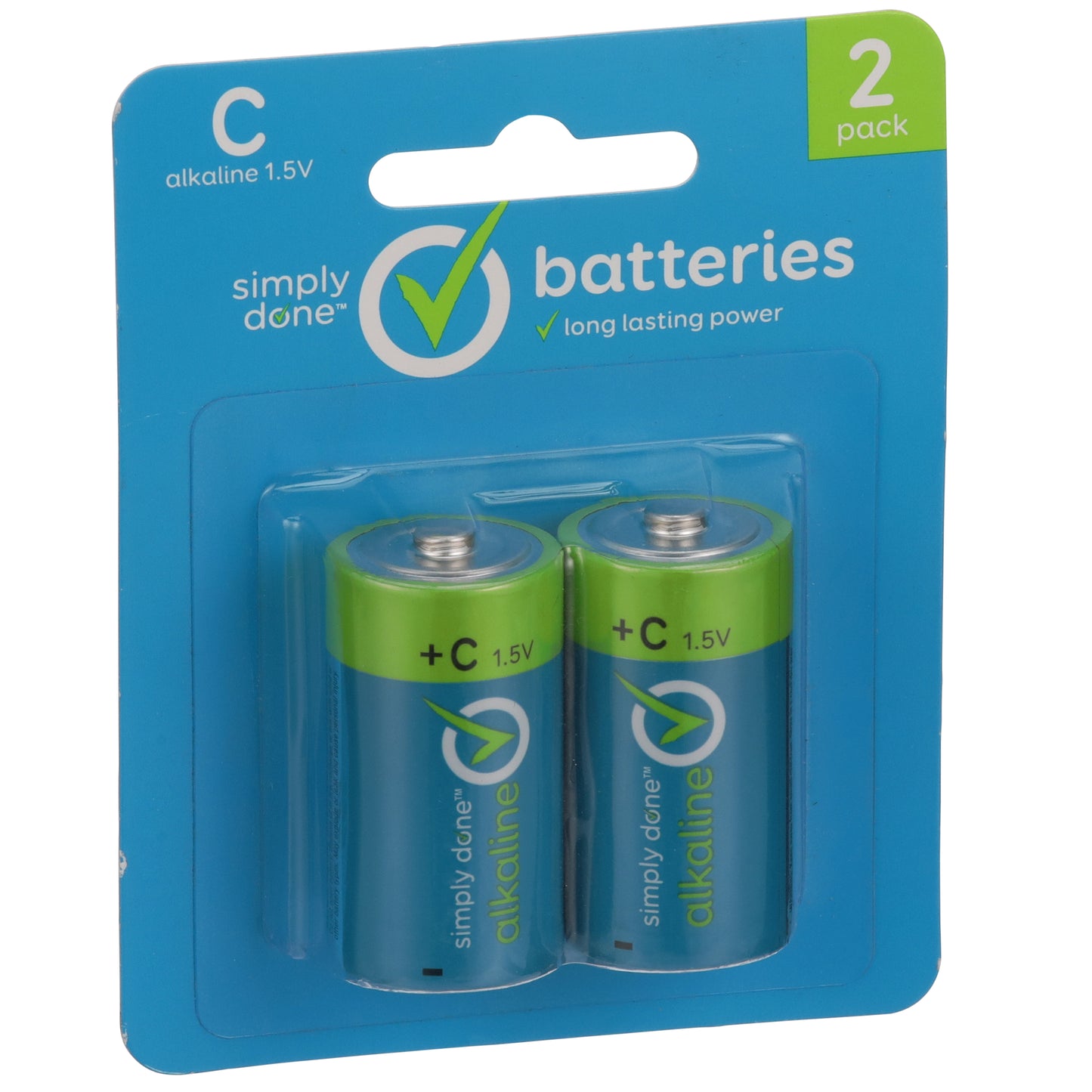C Alkaline 1.5V Batteries - 2 Pack