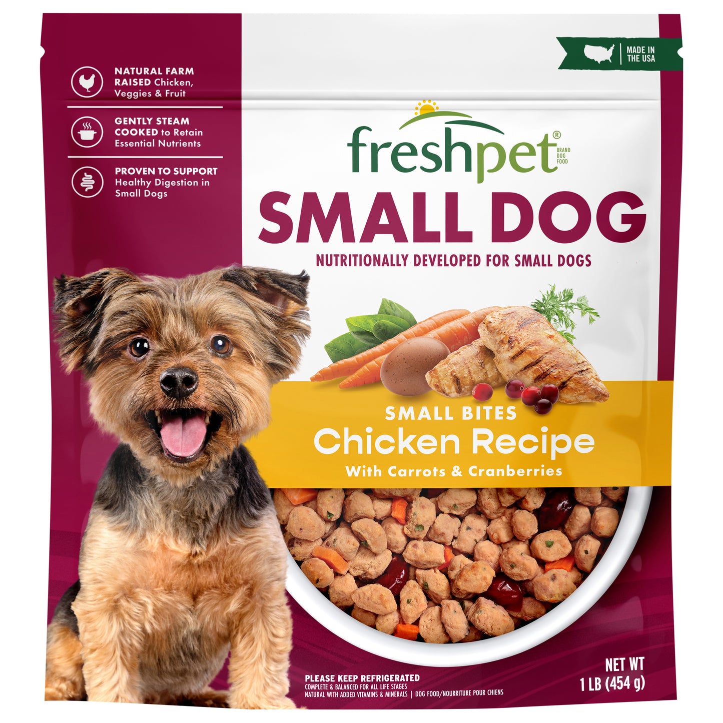 Freshpet Bite Size Small Dog Chicken Recipe Dog Food 1 lb
