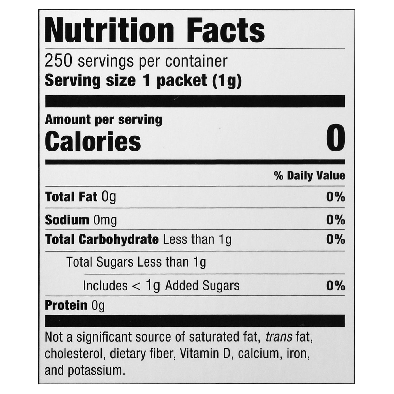 Sweet N Low Zero Calorie Sweetener 250 ea