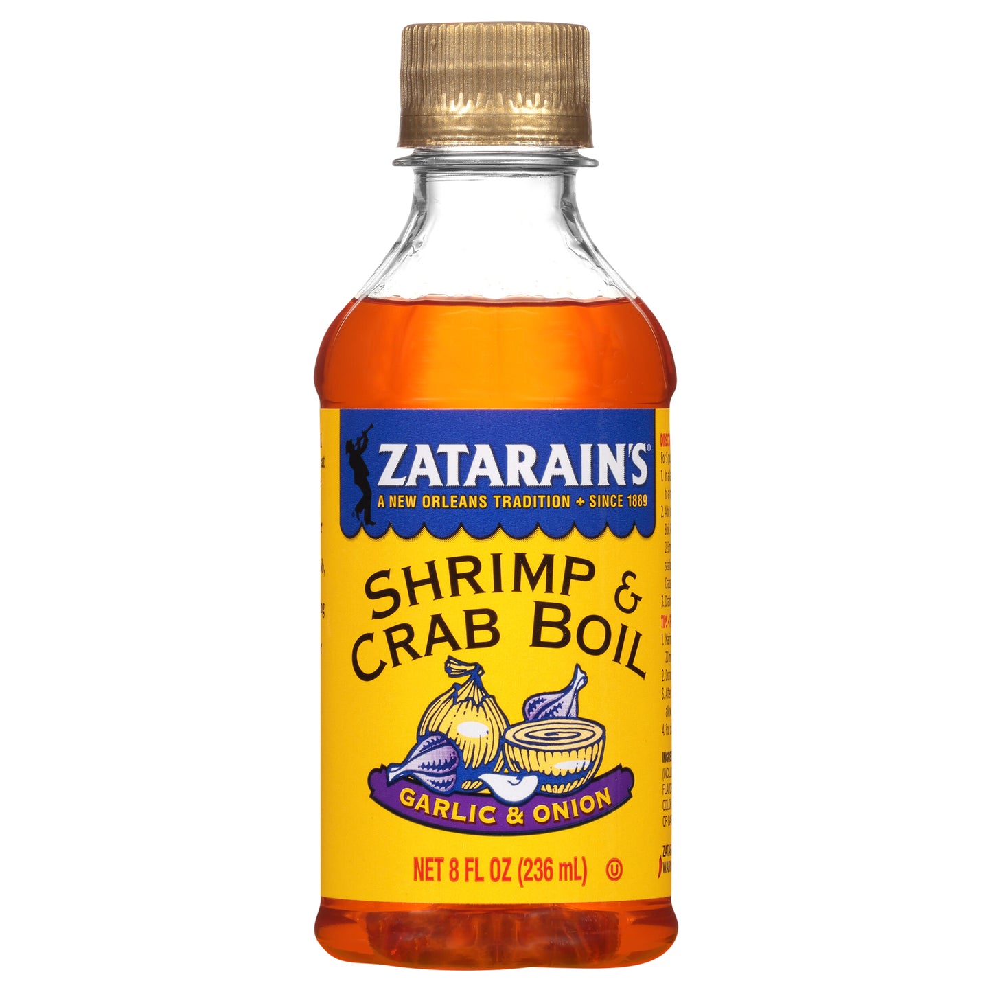 Zatarain's Crab Boil - Liquid Garlic & Onion, 8 fl oz