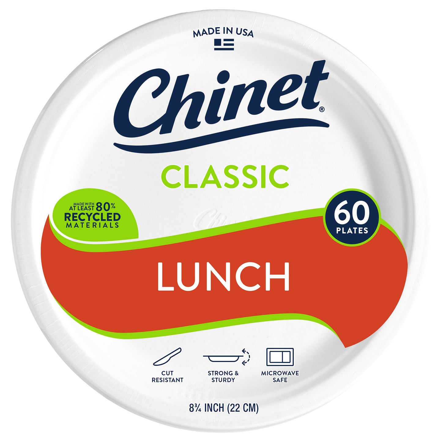 Chinet Classic Lunch 8.75 Inch Plates 60 ea