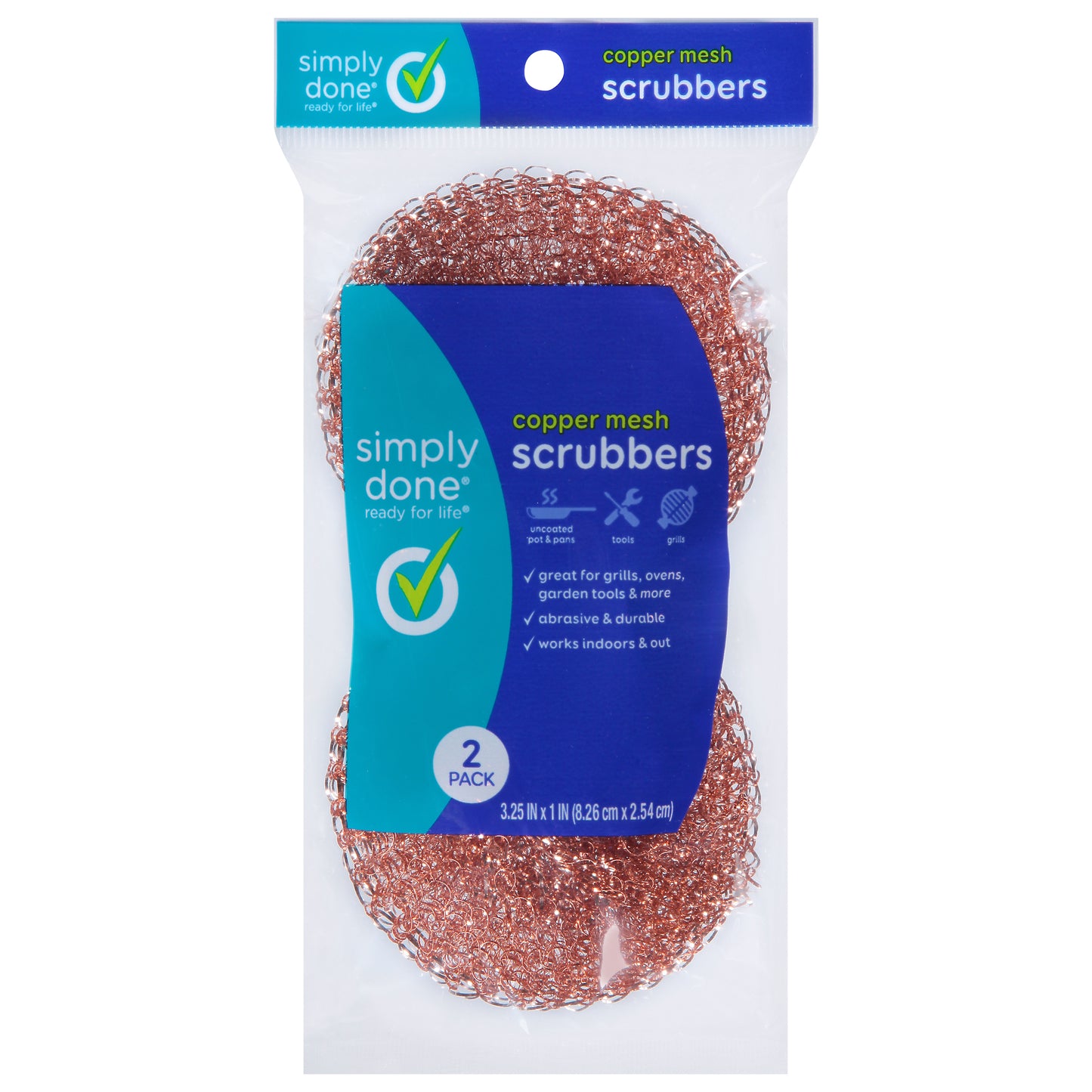Simply Done Copper Mesh Scrubbers 2 ea