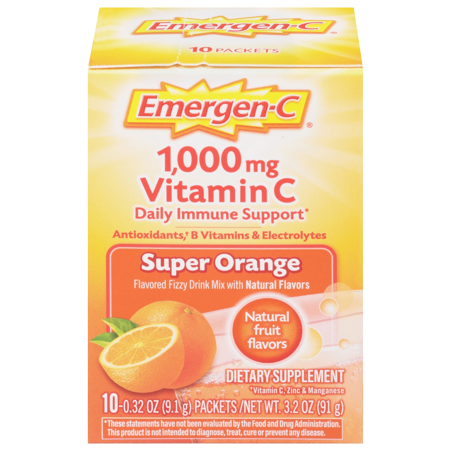Emergen-C Super Orange 1000 mg Vitamin C 10 - 0.32 oz Packets