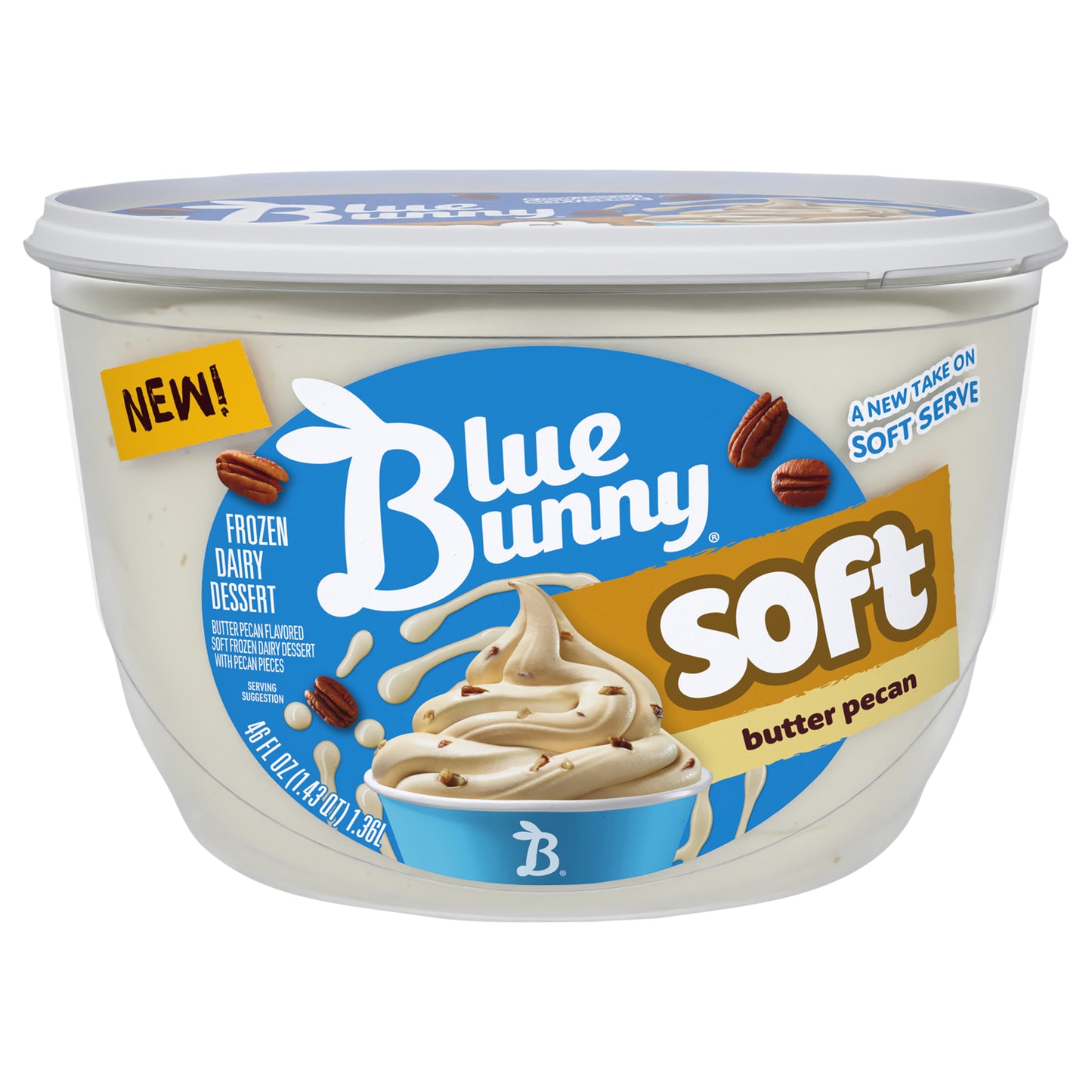 Blue Bunny Soft Butter Pecan Frozen Dessert, 46 fl oz