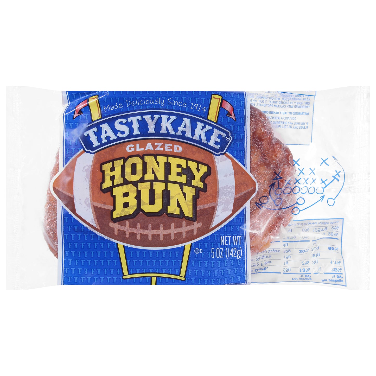 Tastykake Glazed Honey Bun, Individually Wrapped Pastry Snack, 5 oz