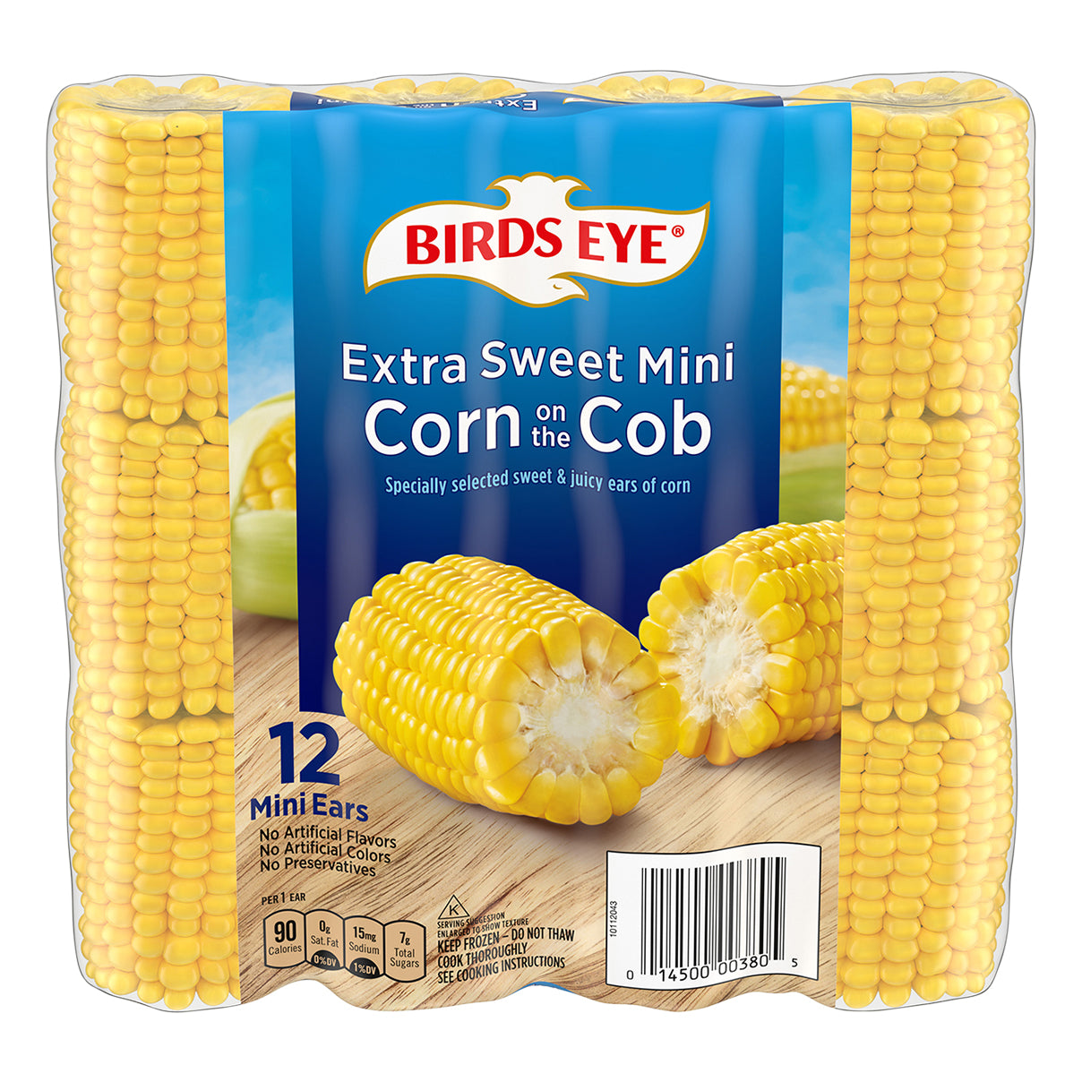 Birds Eye Mini Sweet Corn on the Cob, Frozen Vegetable, 12 Count