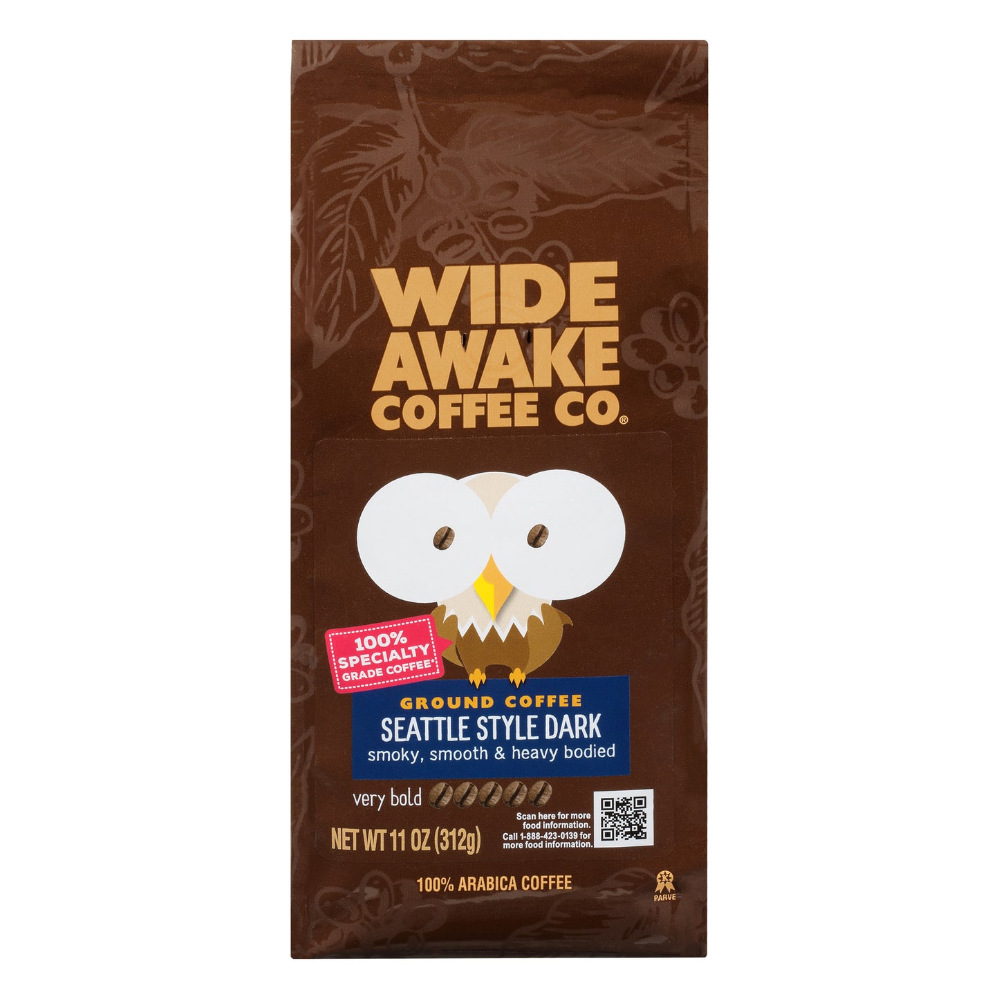 Wide Awake Coffee Co. Ground Very Bold Seattle Style Dark Coffee 11 oz
