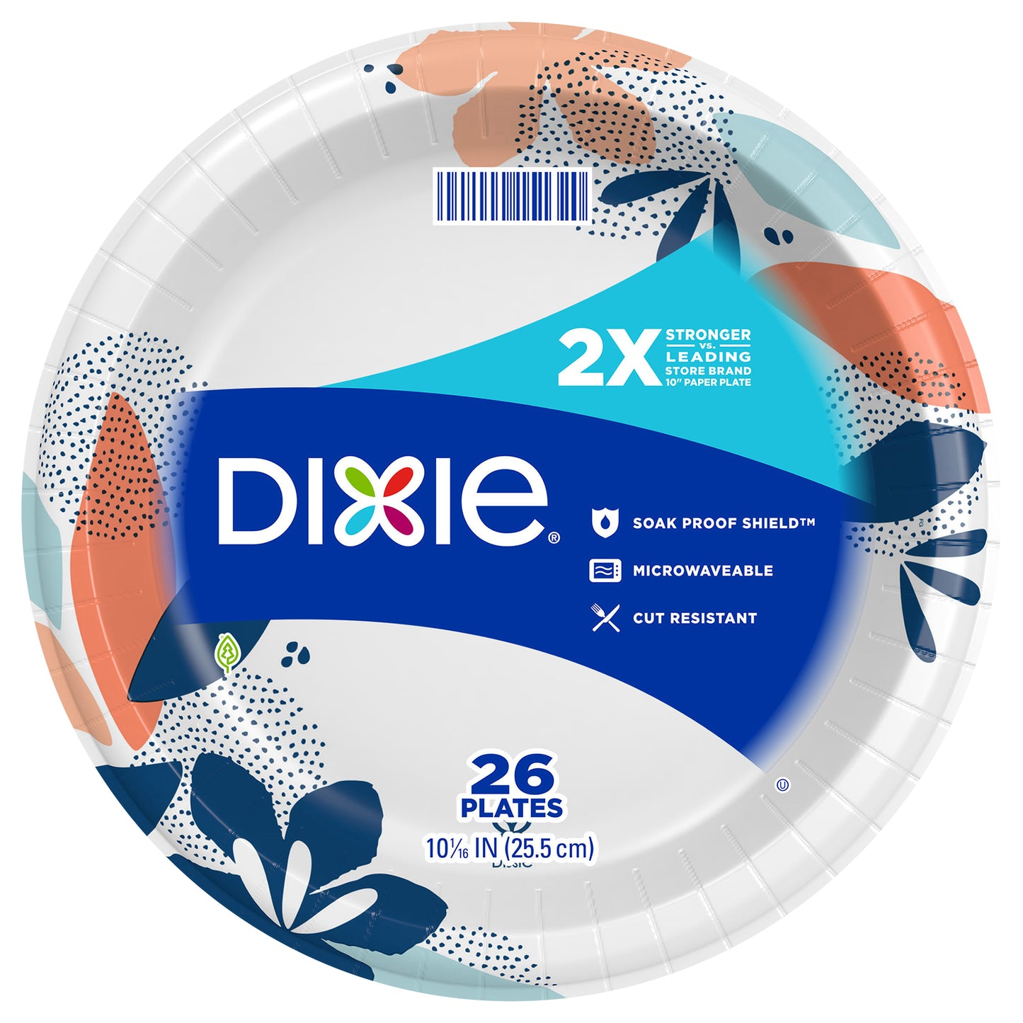 Dixie 10 Inch Printed Paper Plates, 26 ct