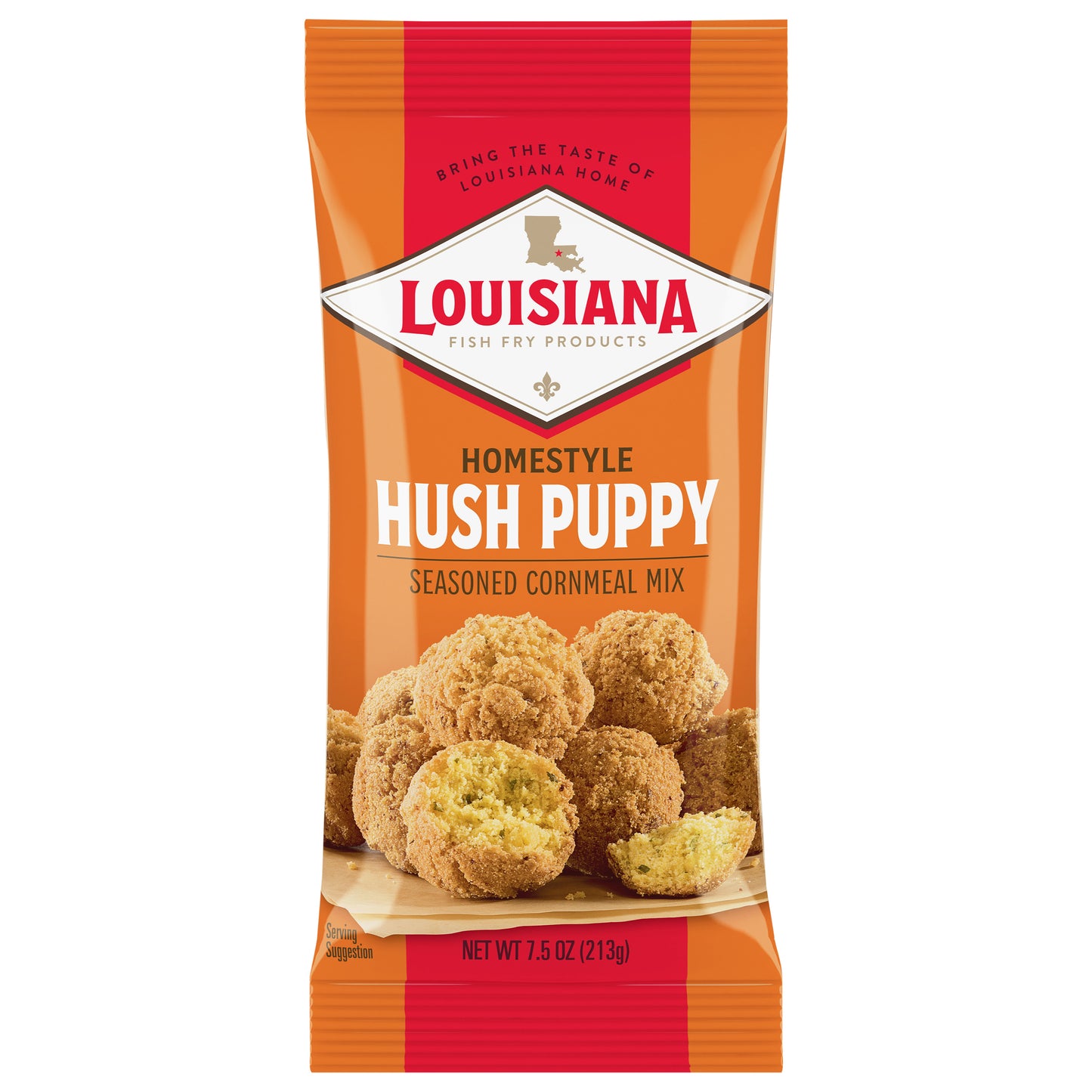 Louisiana Fish Fry Products Homestyle Hush Puppy Seasoned Cornmeal Mix 7.5 oz