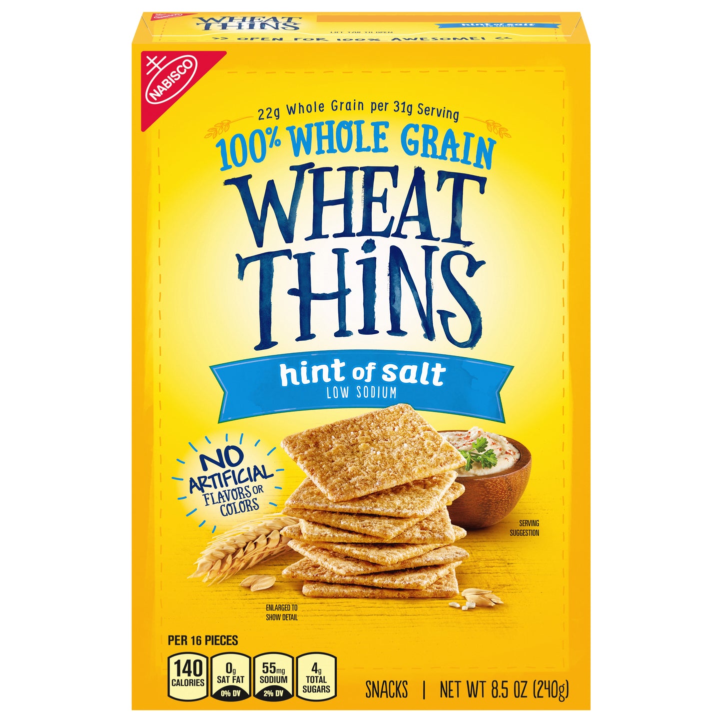 MONDELEZ GLOBAL LLC (SNACKS US) WHEAT THINS 8.5 oz Wheat Thins Hint of Salt 6ct - 044000069223 Printer Transition 8.5oz English