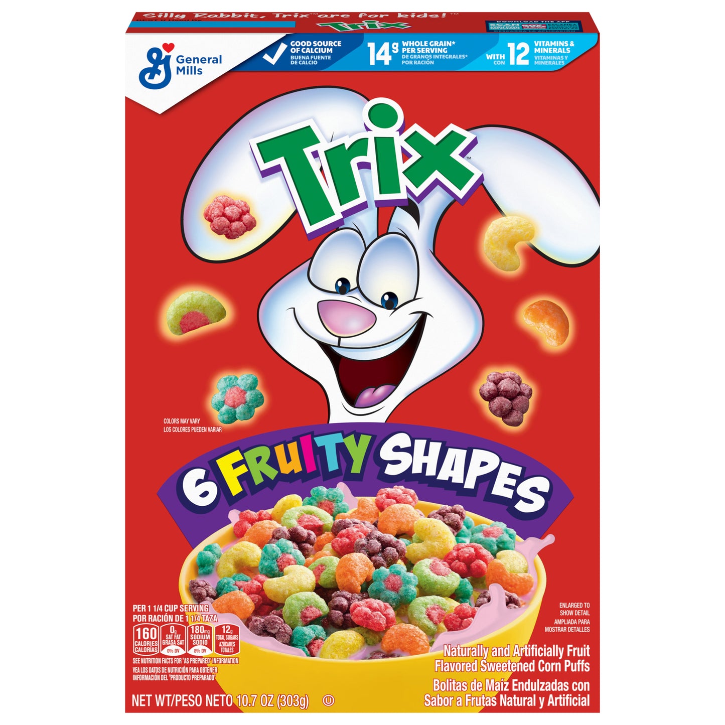 Trix Fruity Breakfast Cereal, 6 Fruity Shapes, Whole Grain, 10.7 OZ