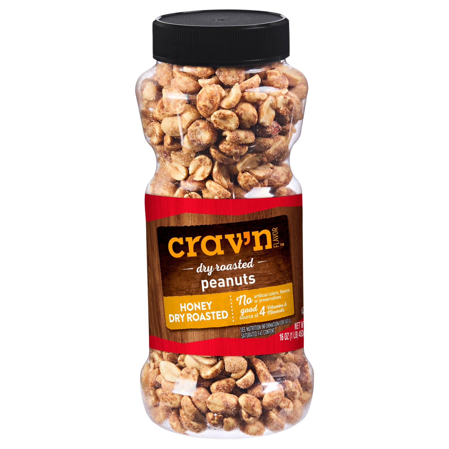 Crav'n Flavor Honey Dry Roasted Peanuts 16 oz