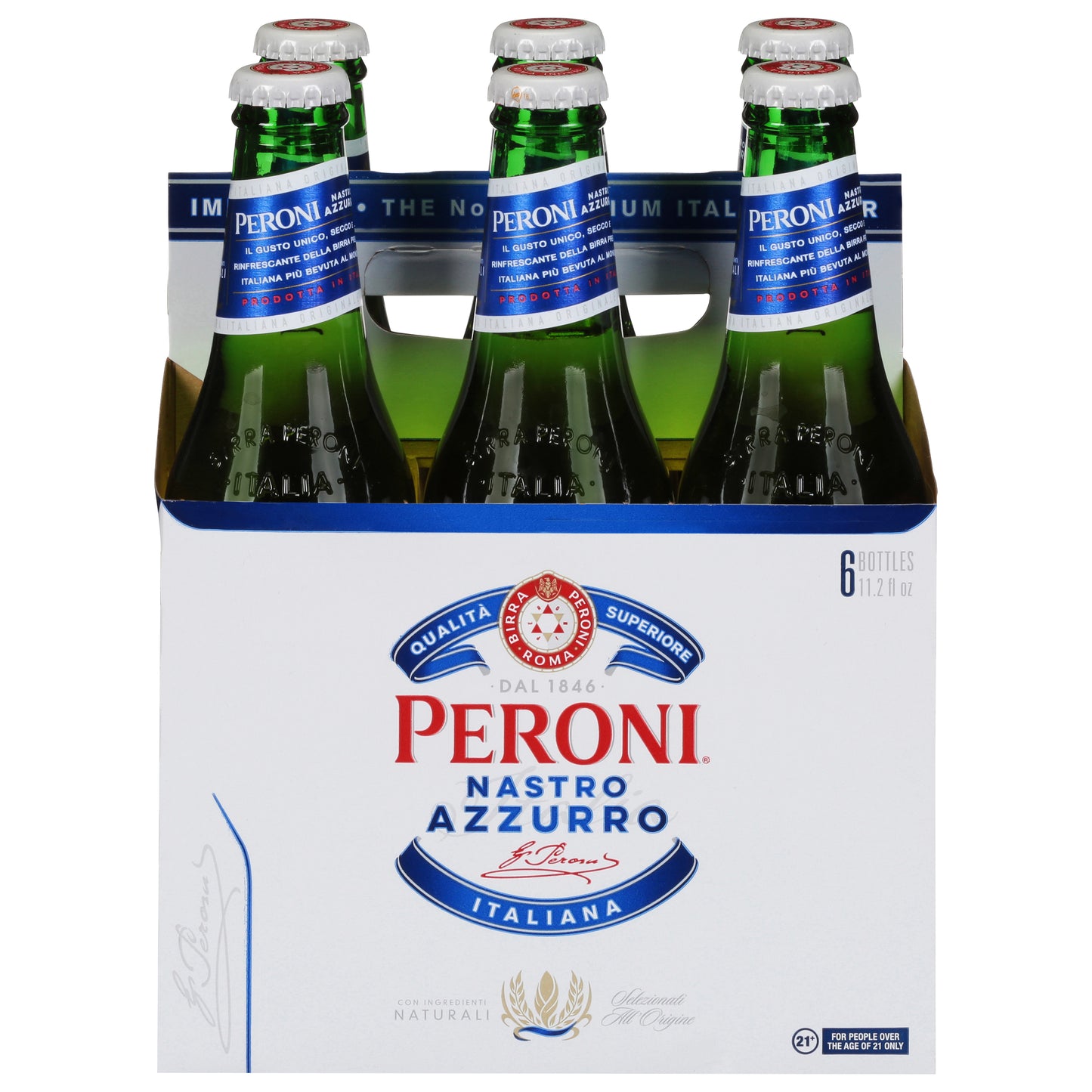 Peroni Nastro Azzurro Beer 6 - 11.2 fl oz Bottles