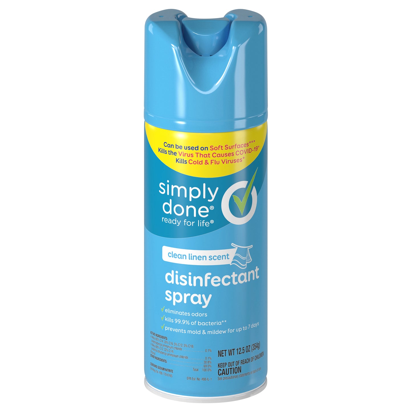 Simply Done Clean Linen Scent Disinfectant Spray 12.5 oz