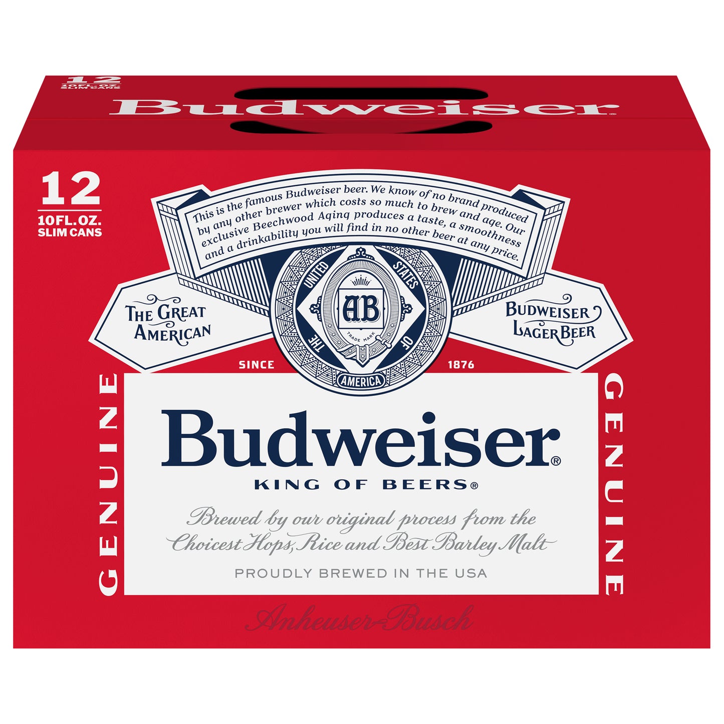 Budweiser Lager Beer 12 - 10 fl oz Slim Cans