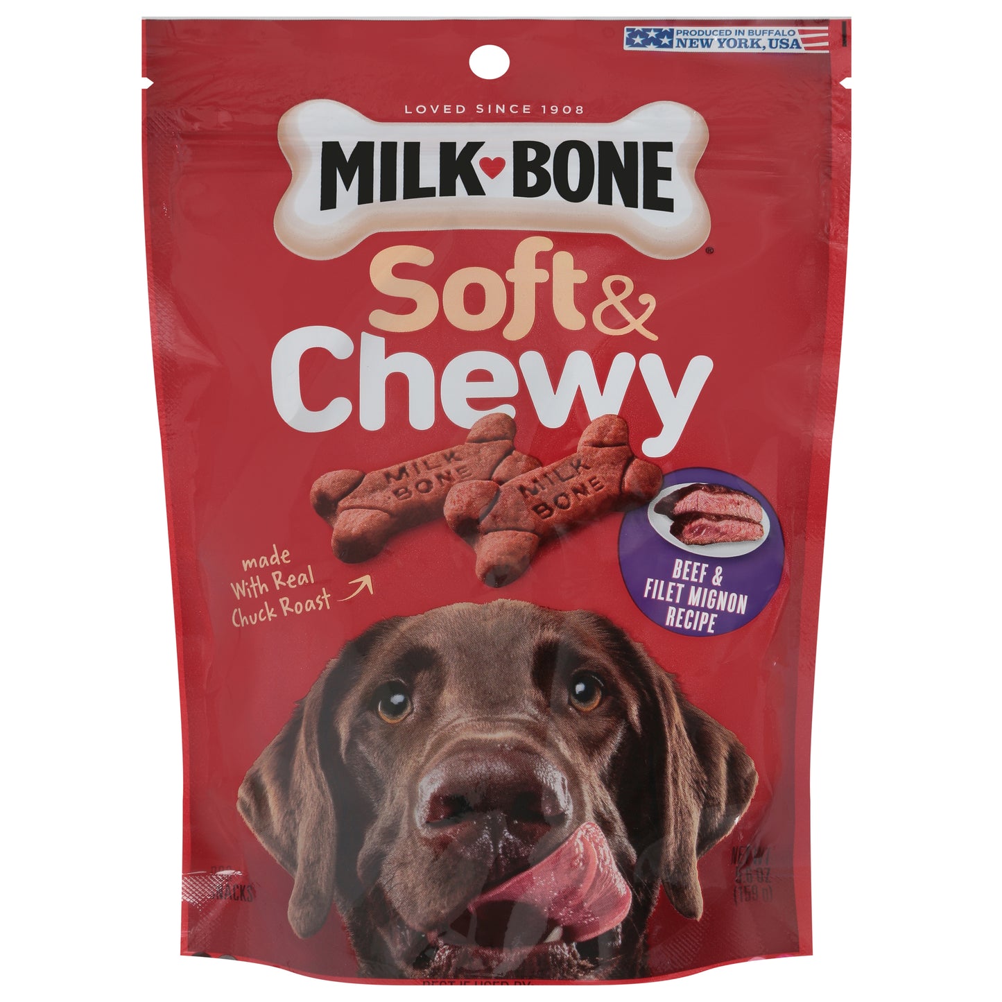 Milk-Bone Soft & Chewy Beef & Filet Mignon Flavor Dog Treats 5.6 oz