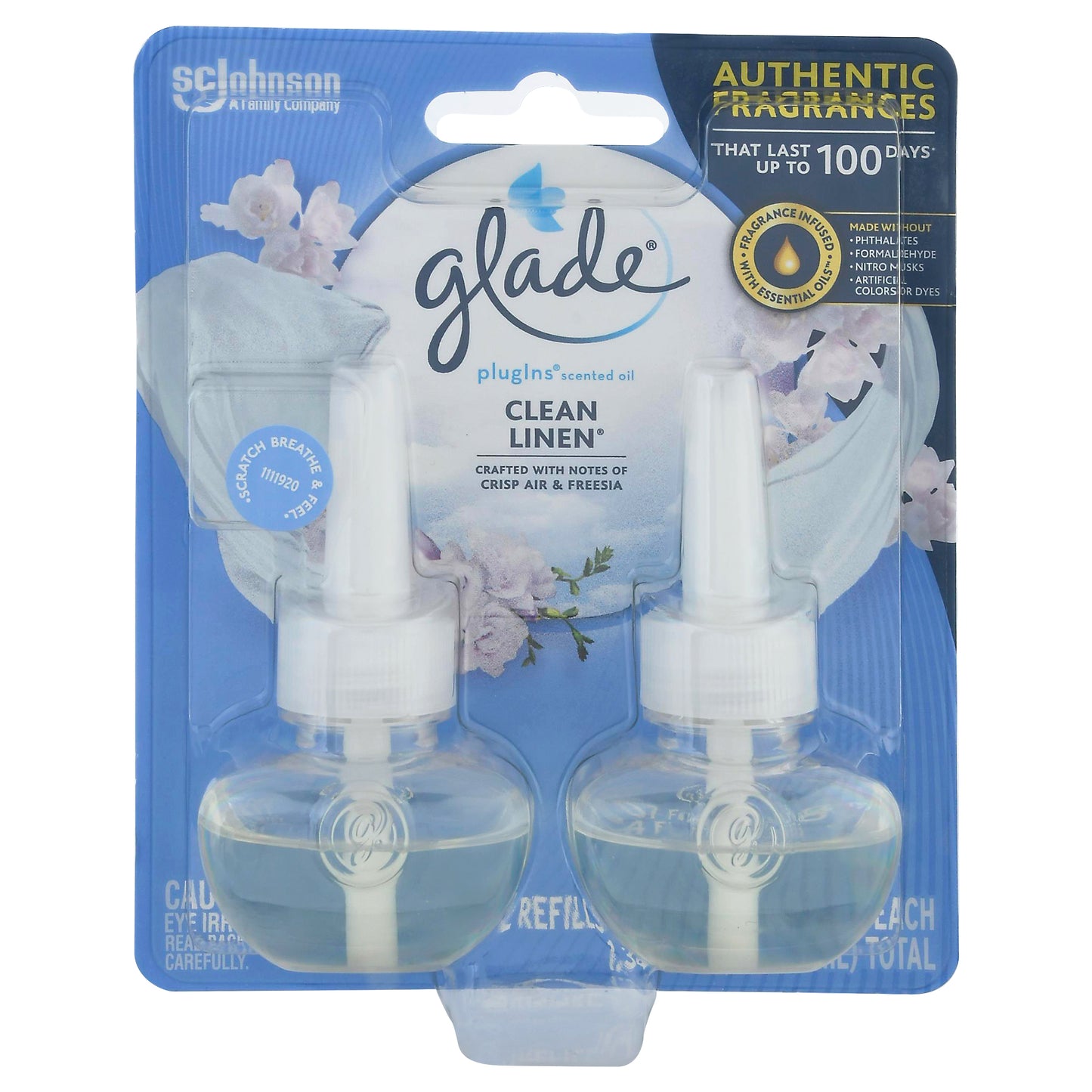 Glade PlugIns Clean Linen Scented Oil Refills 2 - 0.67 fl oz