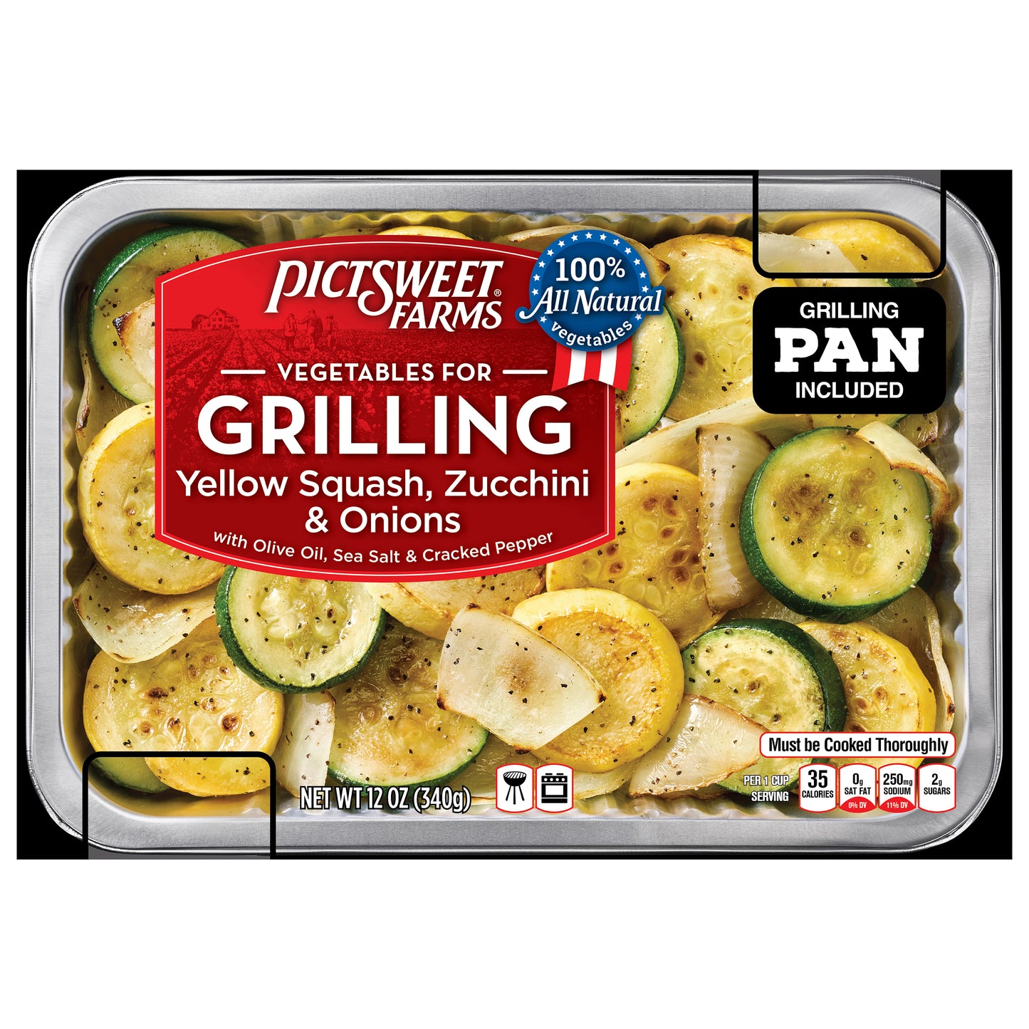 Pictsweet Farms Vegetables for Grilling Yellow Squash, Zucchini & Onions - 12 oz
