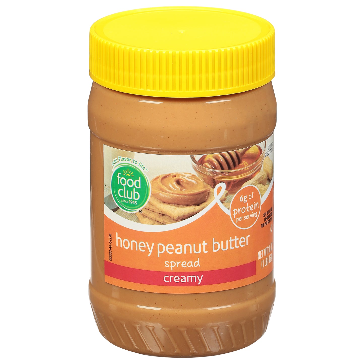 Food Club Creamy Honey Peanut Butter Spread 16 oz
