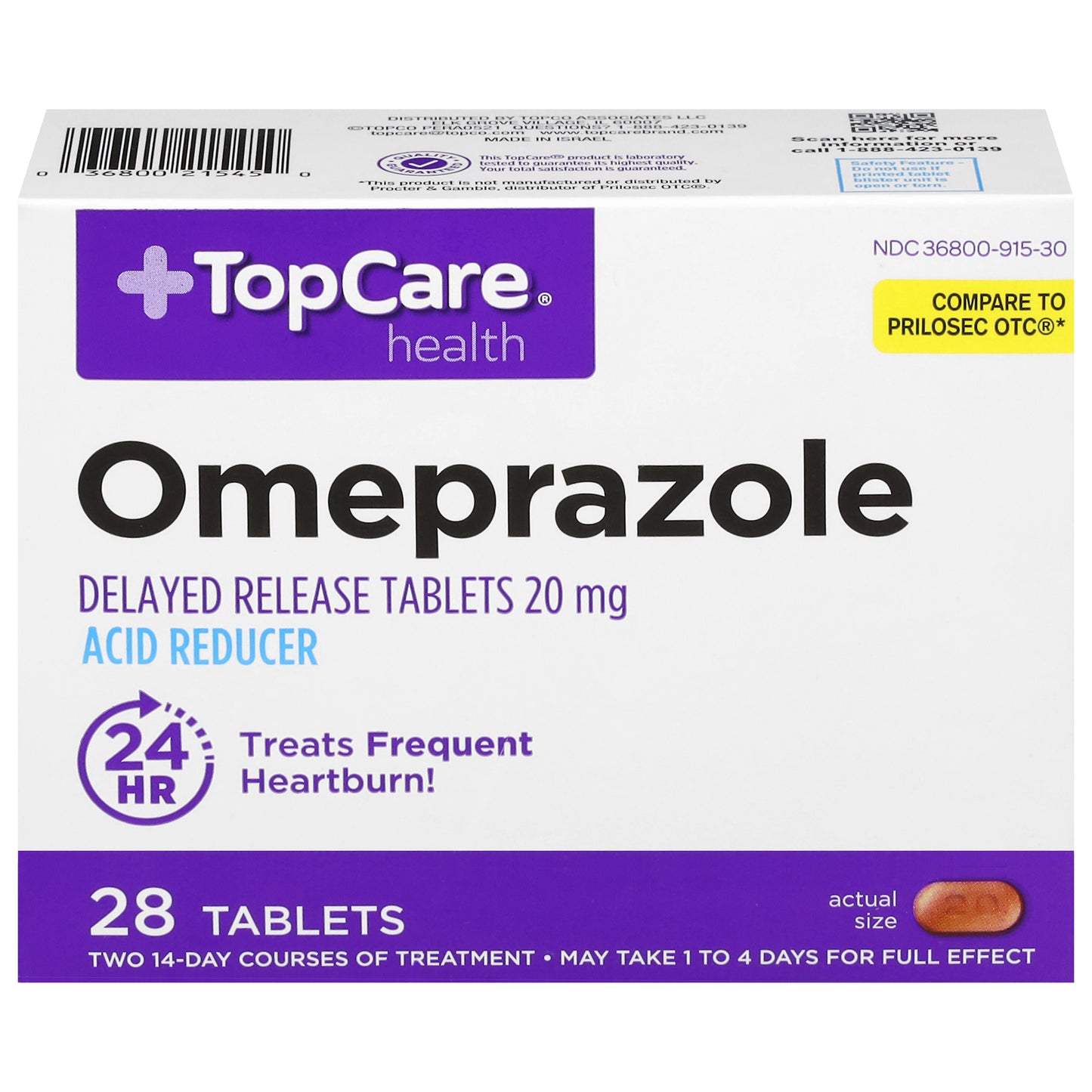 TopCare Health 20 mg Omeprazole 28 Tablets