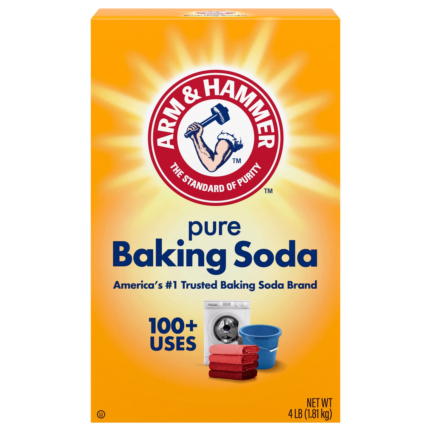 ARM & HAMMER Pure Baking Soda, For Baking, Cleaning & Deodorizing, 4 lb Box