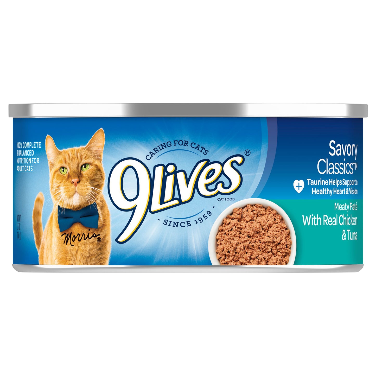 9Lives Meaty Paté With Real Chicken & Tuna Wet Cat Food, 22-Ounce, Pack of 4
