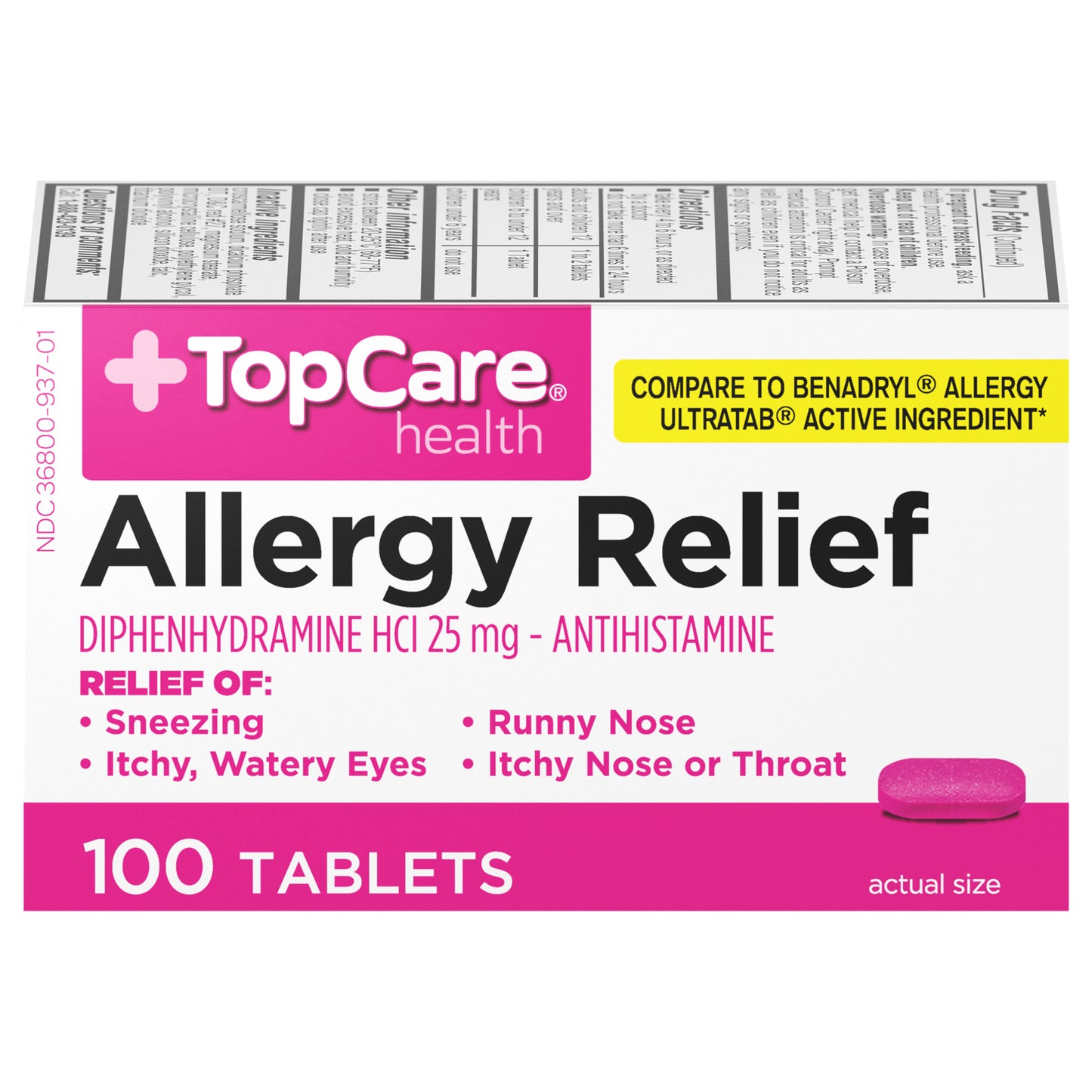 TopCare Health 25 mg Allergy Relief 100 Tablets