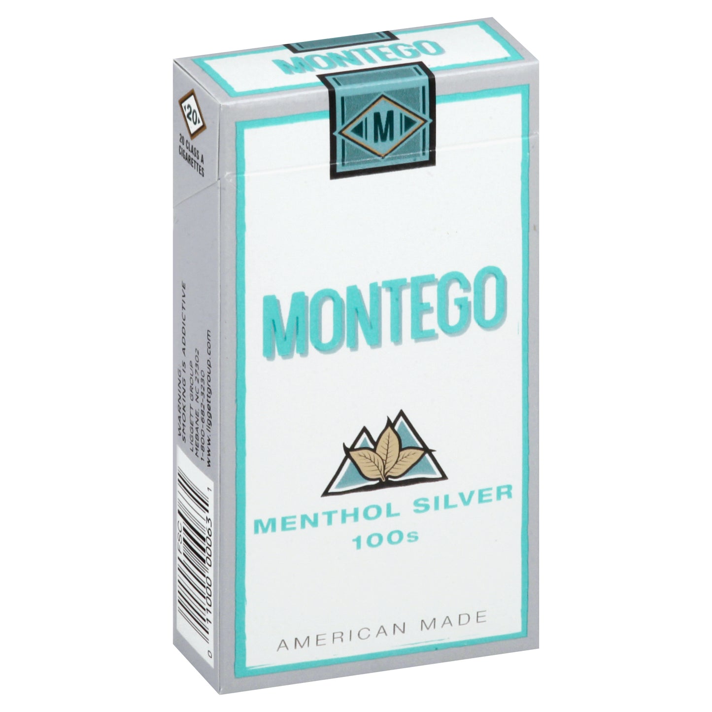 Montego Class A Menthol Silver 100s Cigarettes 20 ea