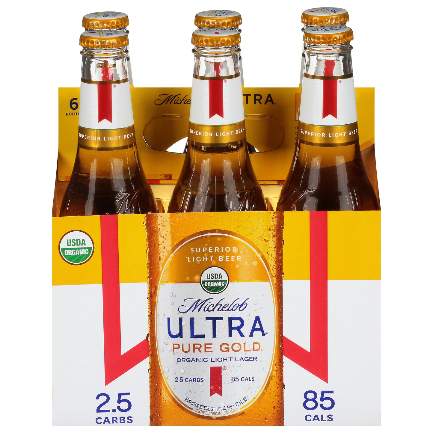 Michelob Ultra Pure Gold Organic Light Lager Beer 6 - 12 fl oz Bottles